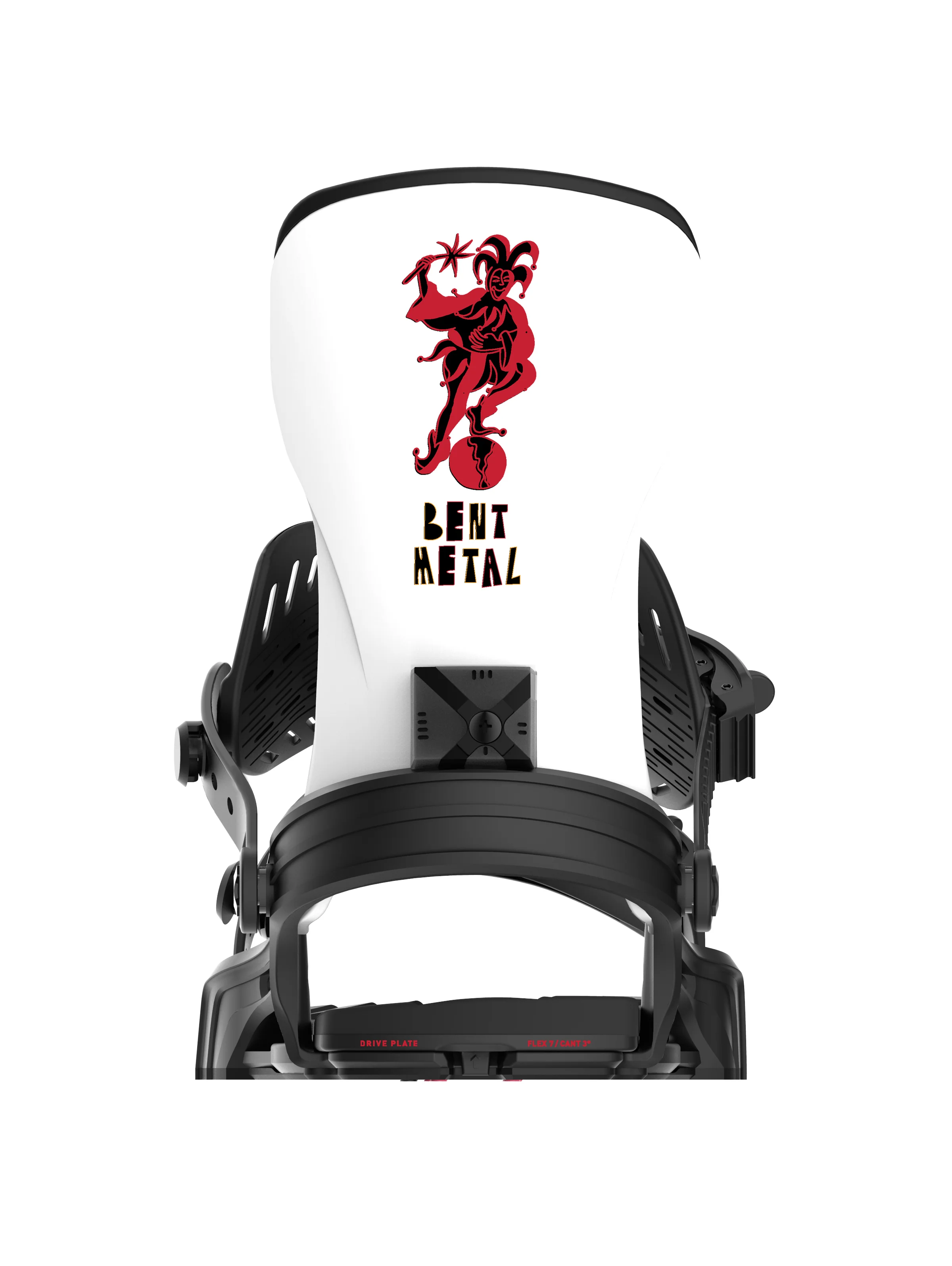 2025 Bent Metal Men's Axtion Snowboard Binding - Black / White - Image 2
