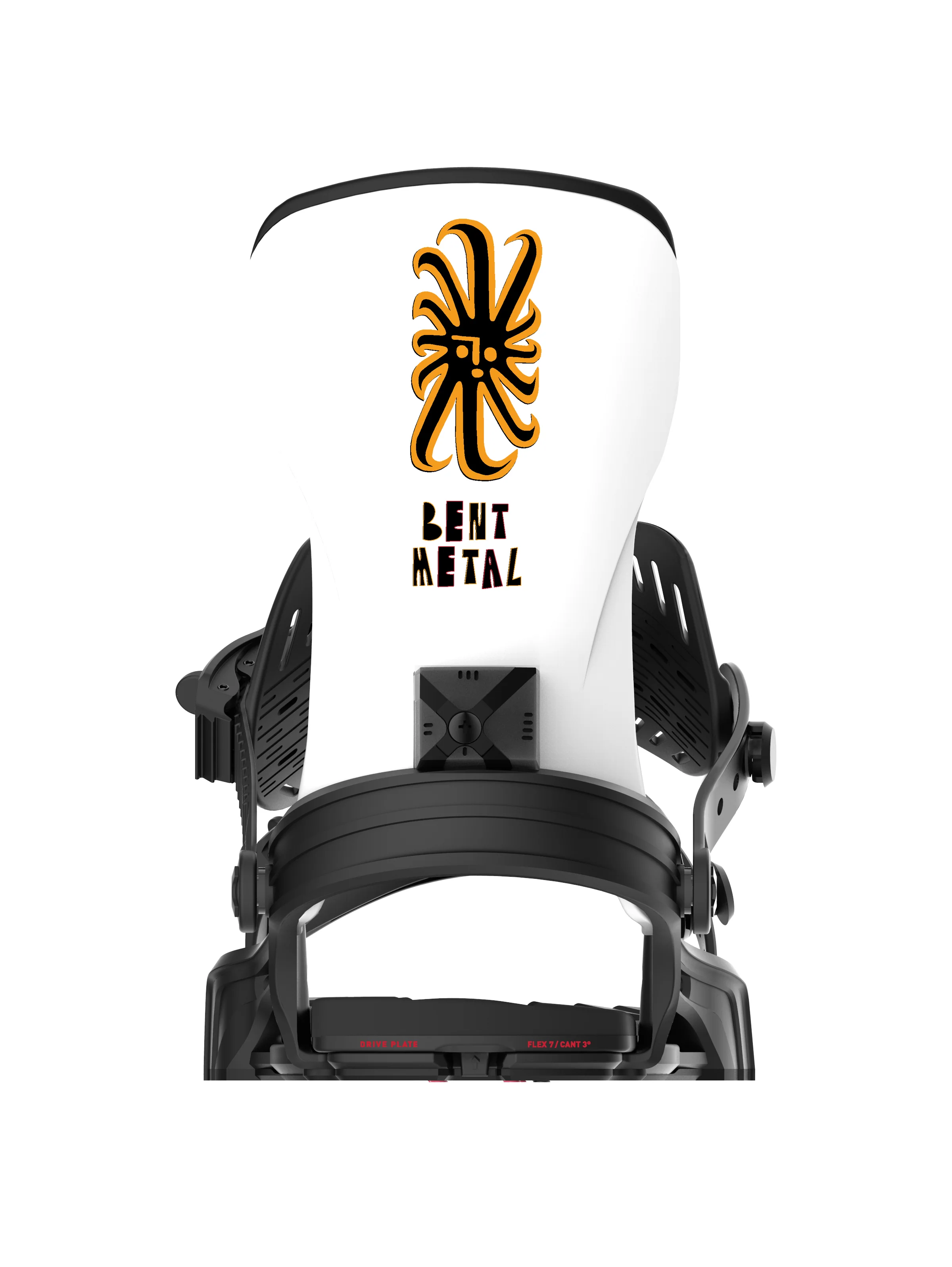 2025 Bent Metal Men's Axtion Snowboard Binding - Black / White - Image 3