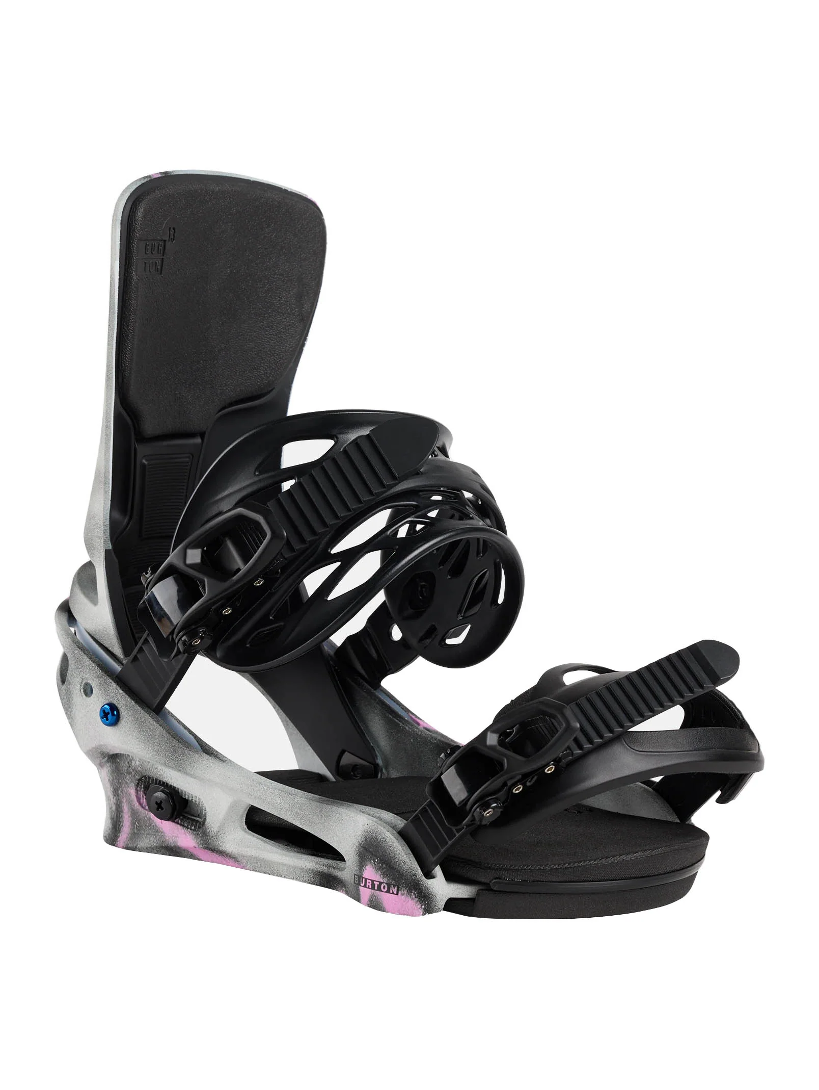 2025 Burton Cartel X Men's Re:Flex Snowboard Binding - Gray / Pink - Image 2