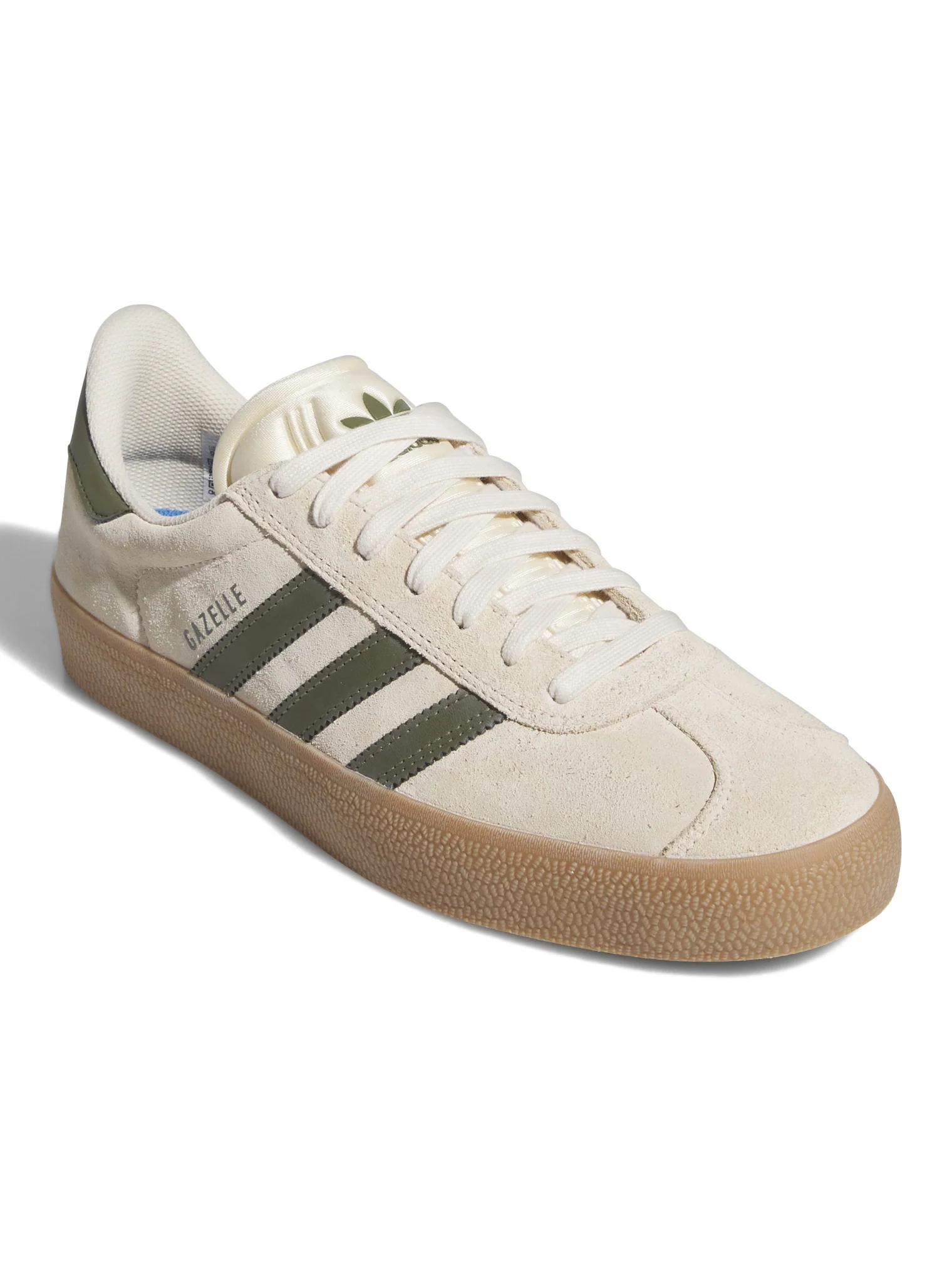 Adidas Gazelle ADV - Ecru Tint / Focus Olive - Gum - Image 11