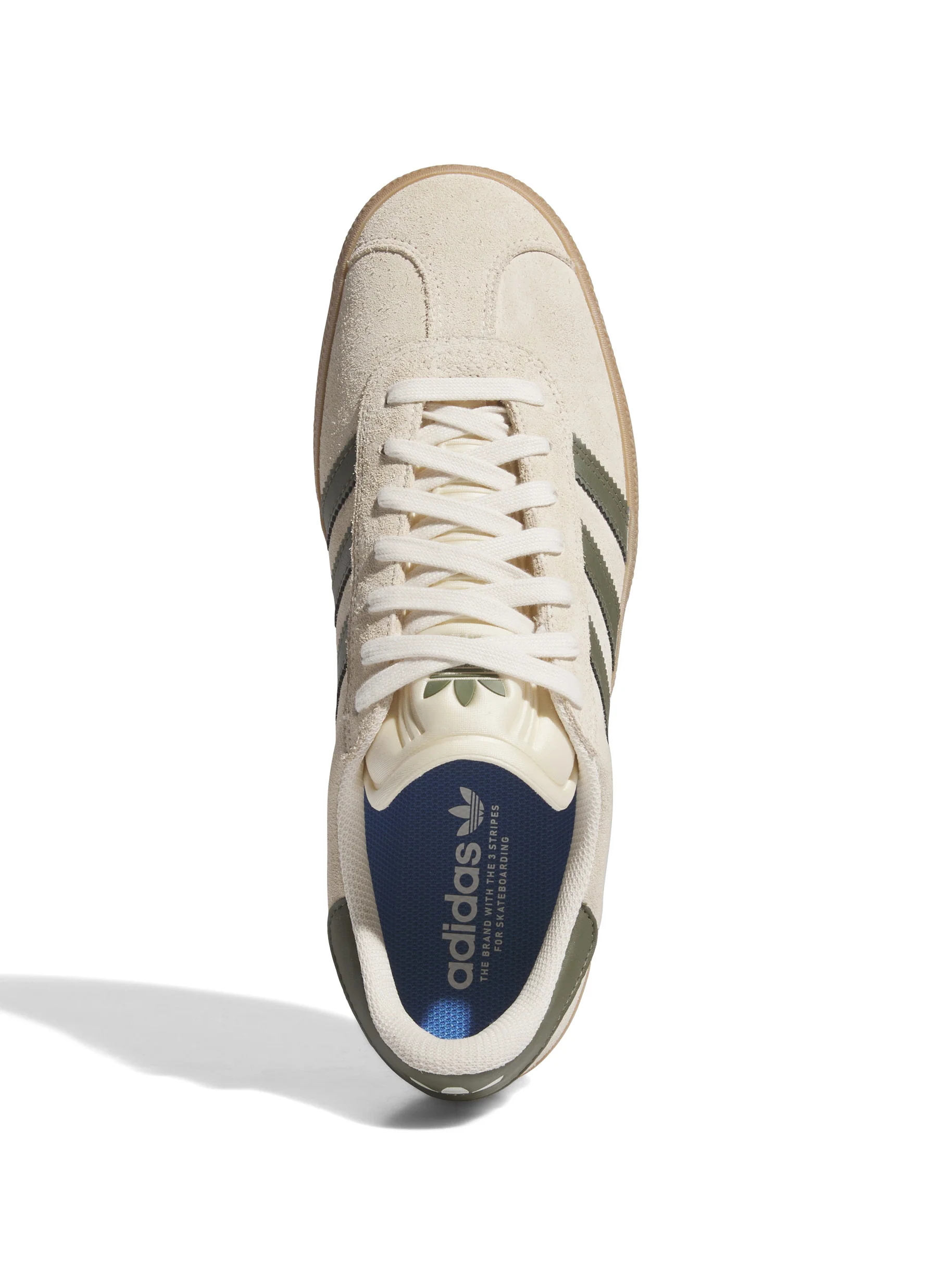 Adidas Gazelle ADV - Ecru Tint / Focus Olive - Gum - Image 4