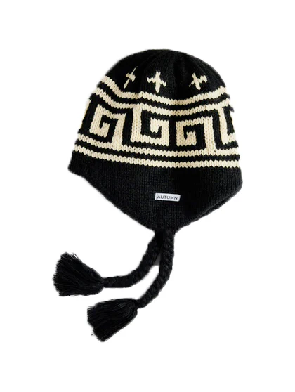 Autumn Niseko Ear Flap Beanie - Black
