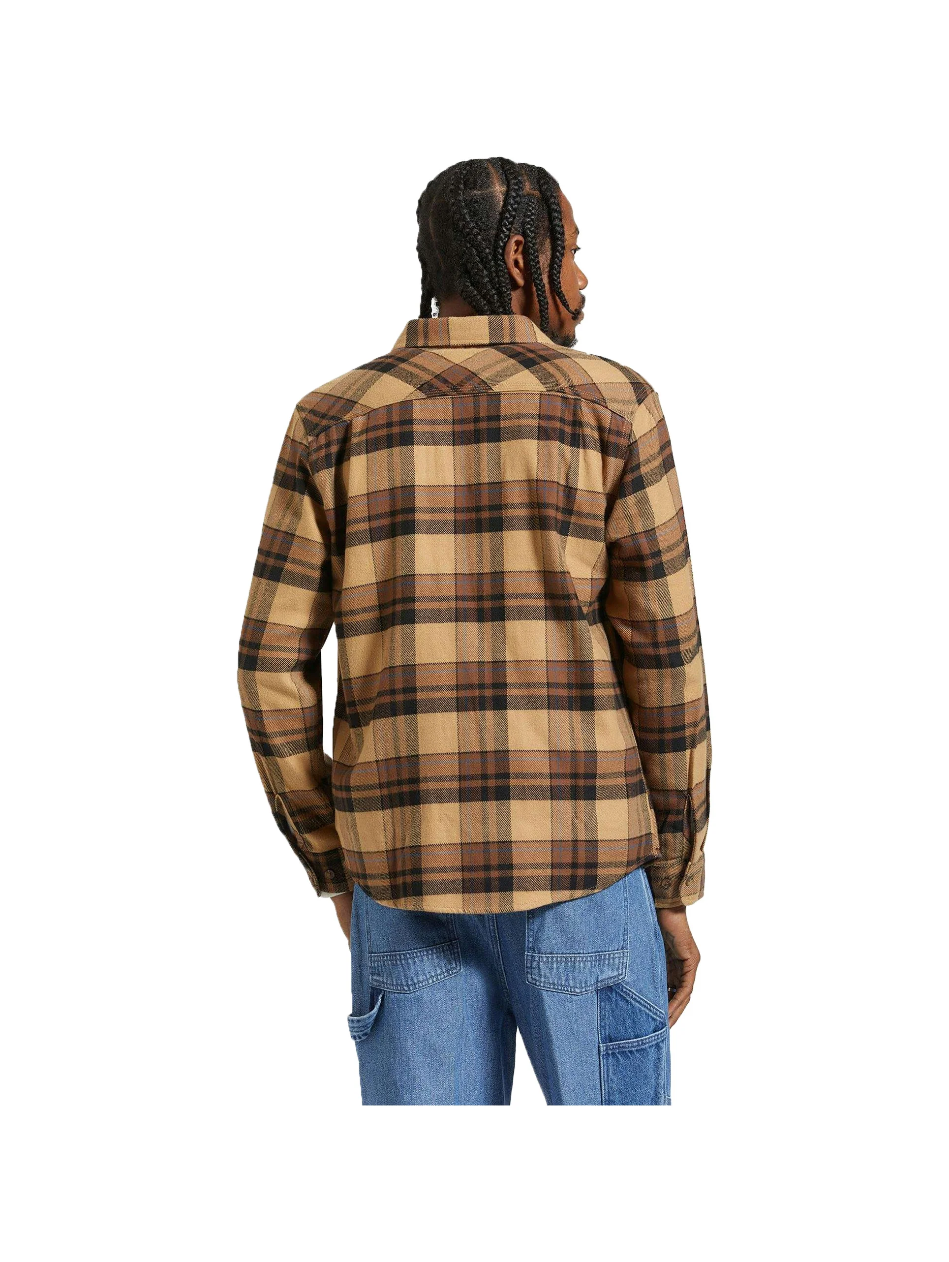 Brixton Bowery Flannel - Tigers Eye / Pinecone Brown - Image 2