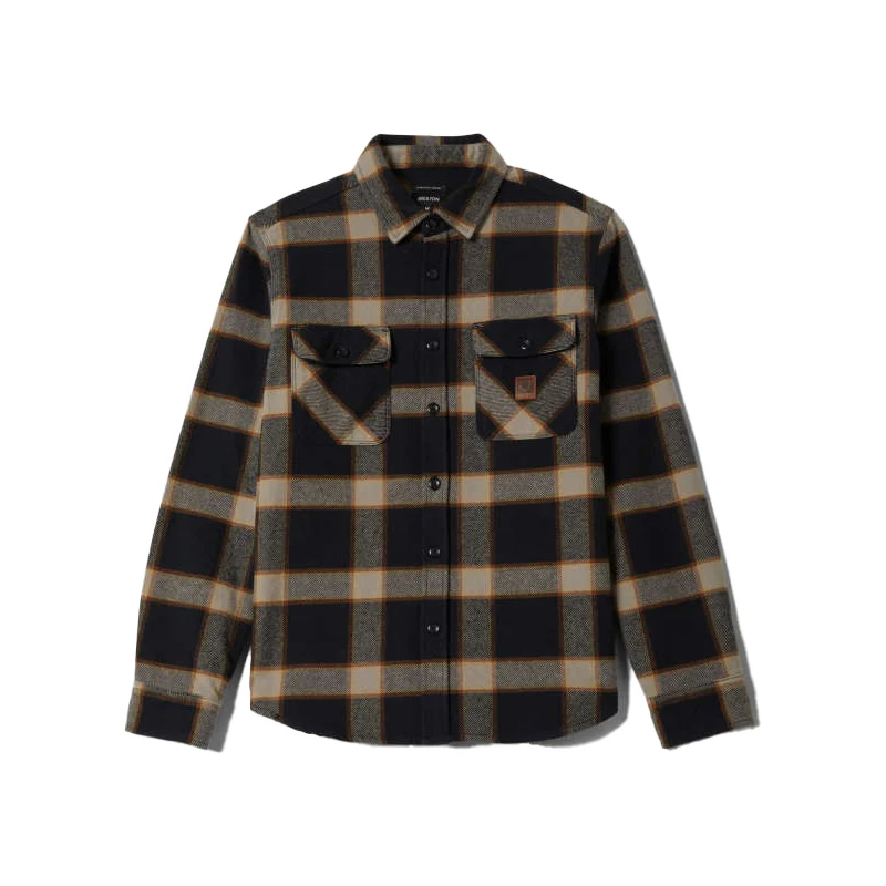 Brixton Bowery Heavy Weight L/S Flannel - Black / Cream