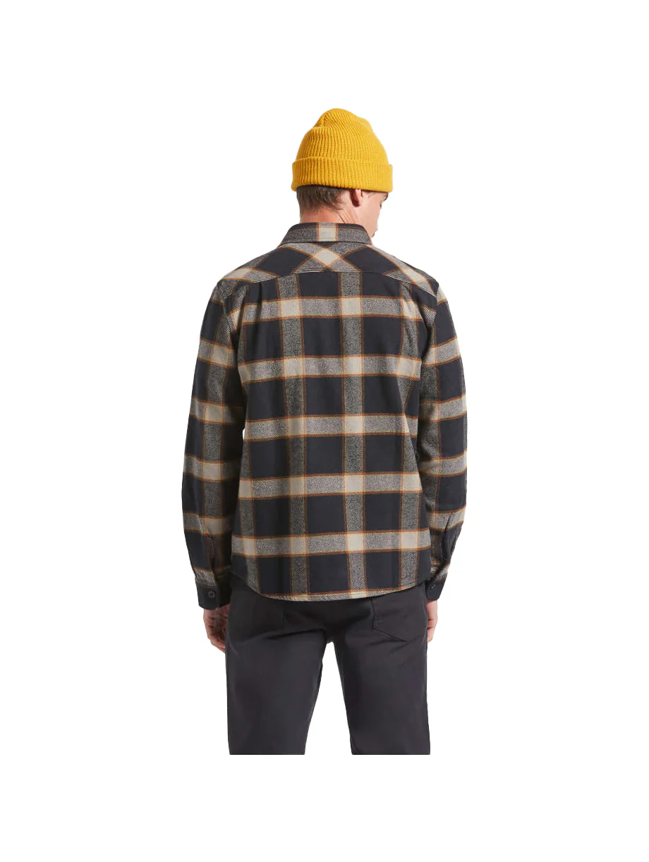 Brixton Bowery Heavy Weight L/S Flannel - Black / Cream - Image 2
