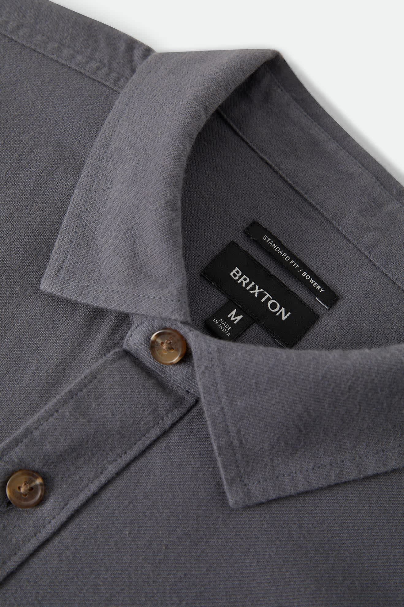 Brixton Bowery Lightweight Ultra Soft L/S Flannel - Future Grey - Image 3