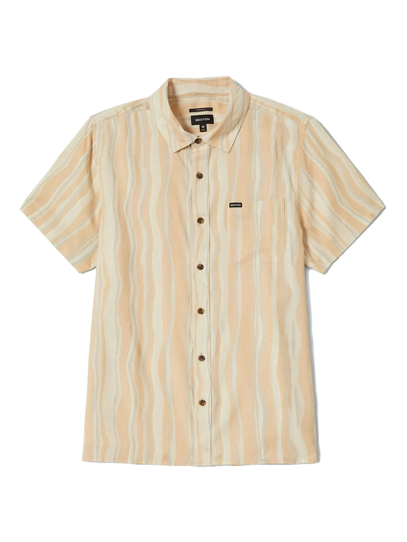 Brixton - Cru Slub S/S Woven - Hazelnut / Painterly Stripe