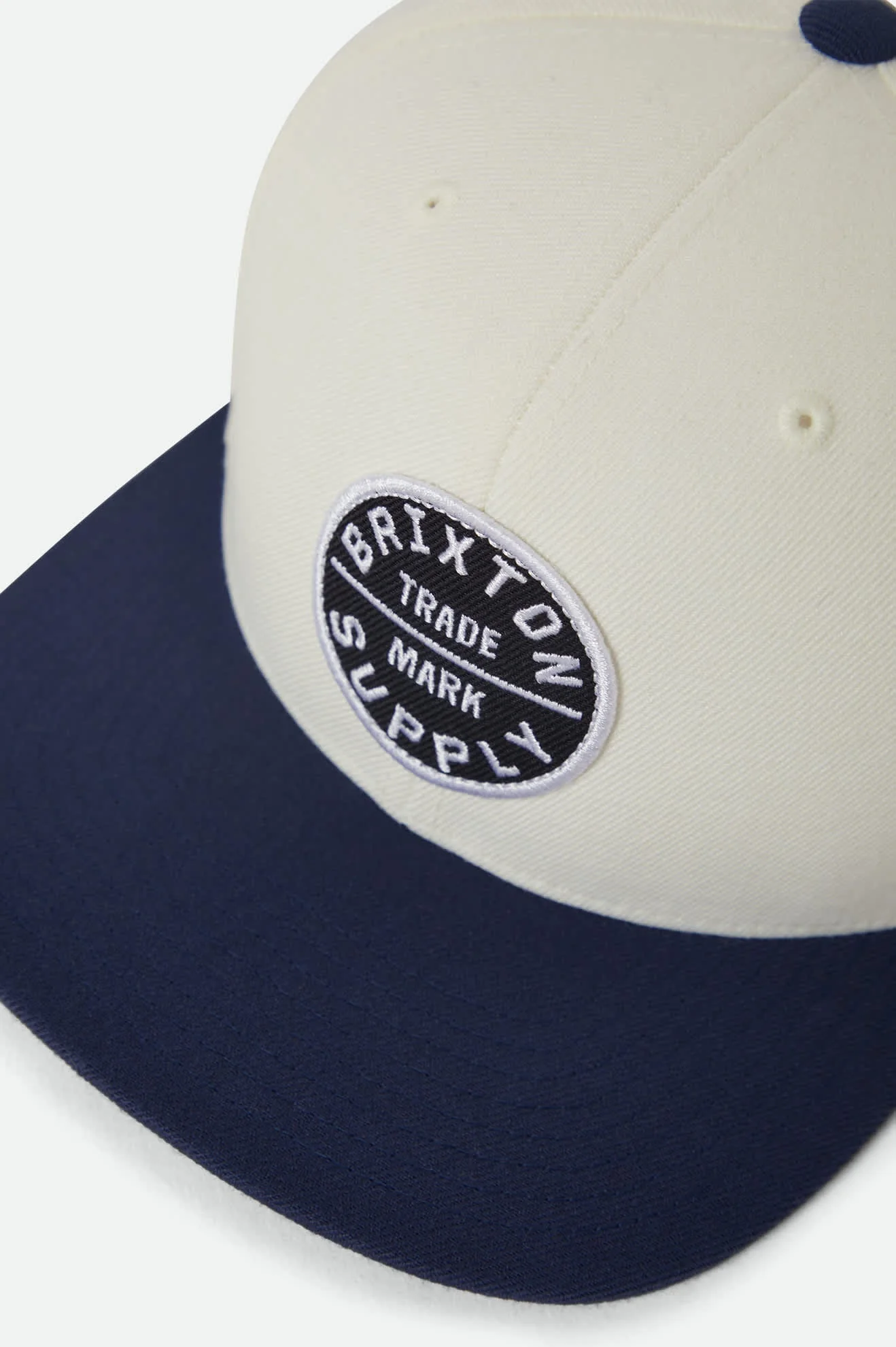 Brixton Oath III Snapback - White / Midnight Blue - Image 3