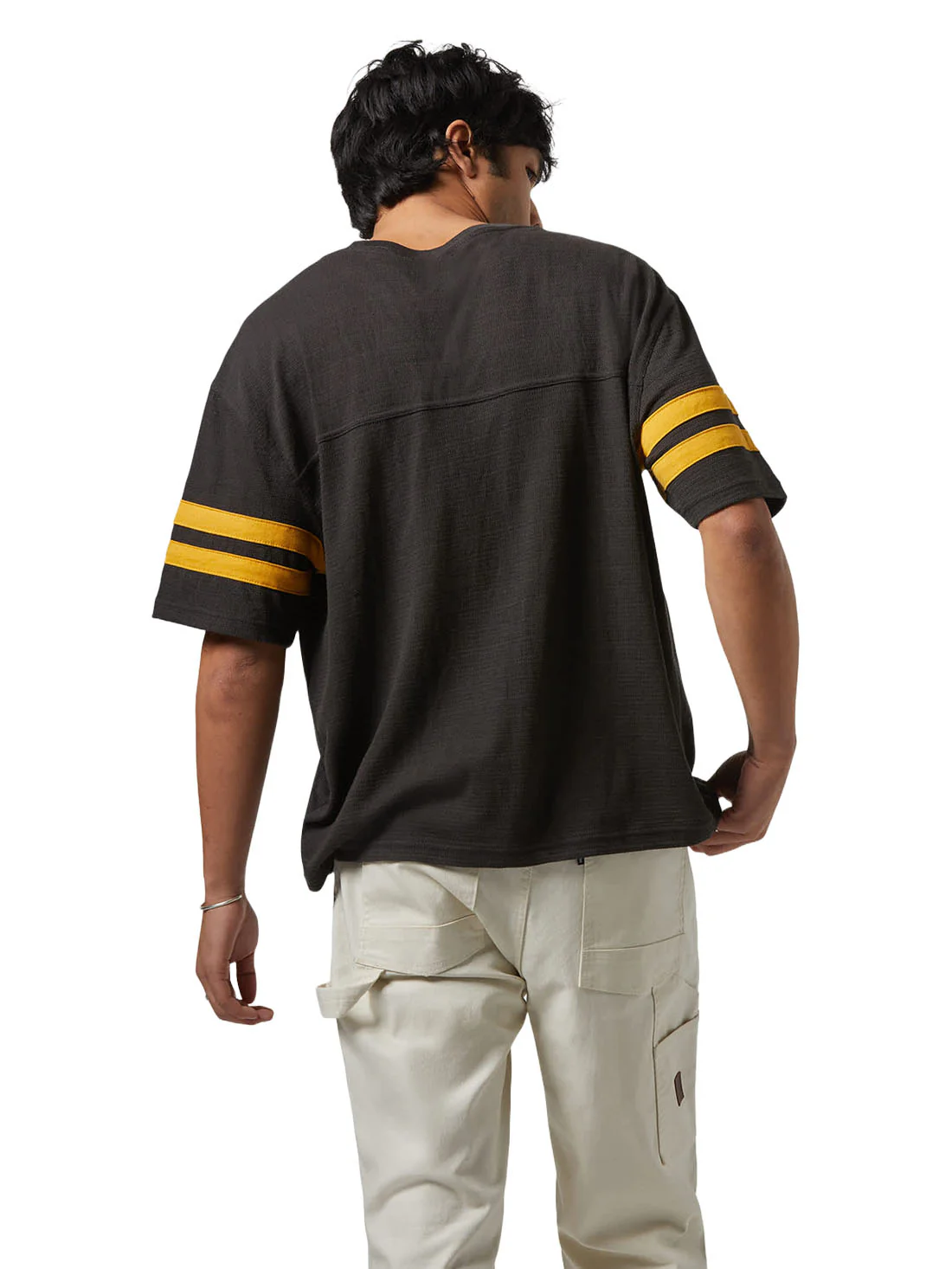 Brixton Vintage Football Mesh Jersey T-Shirt - Washed Black / Ray Flower - Image 2