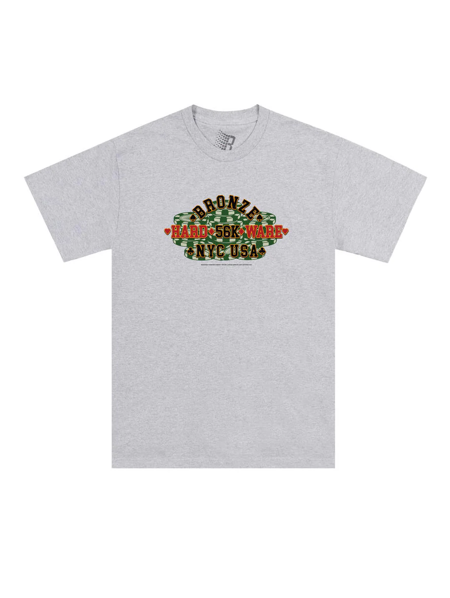 Bronze Poker Tee- Heather Grey