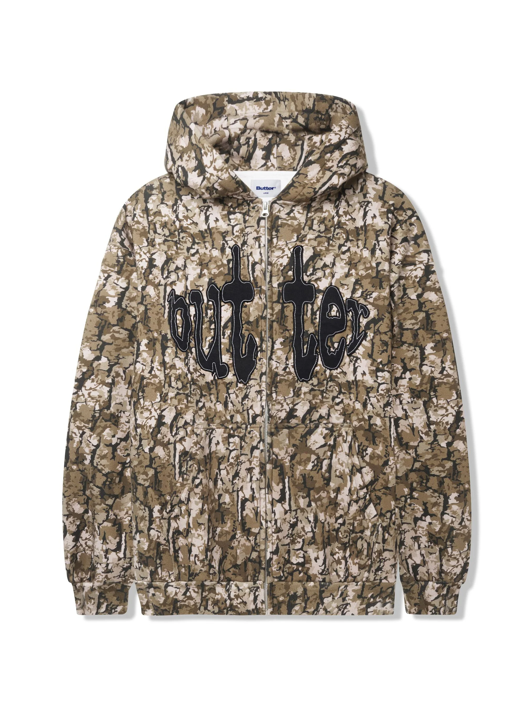 Butter Frenzy Zip Thru Hood - Tan Camo