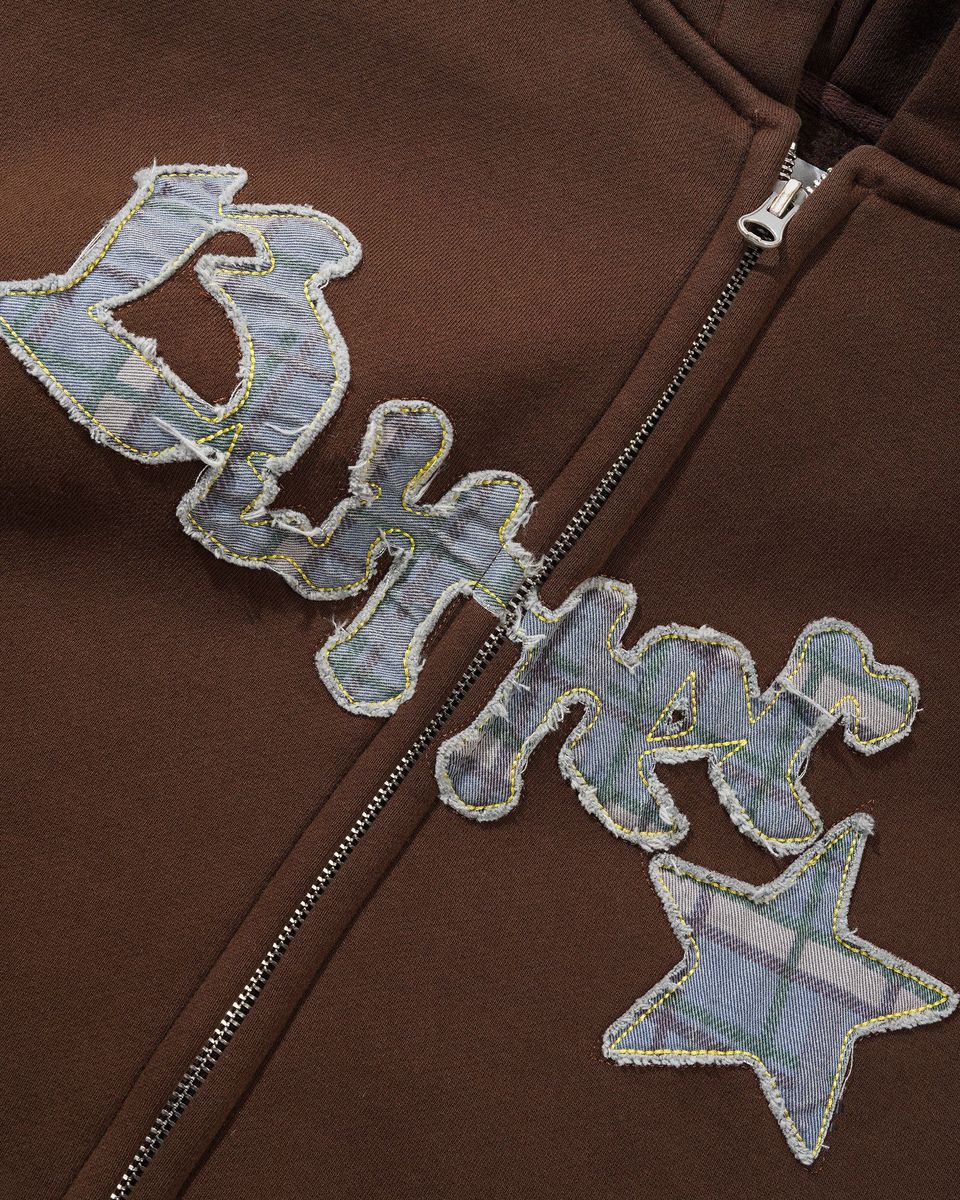 Butter Goods Edge Applique Zip-Thru Hood - Brown - Image 2