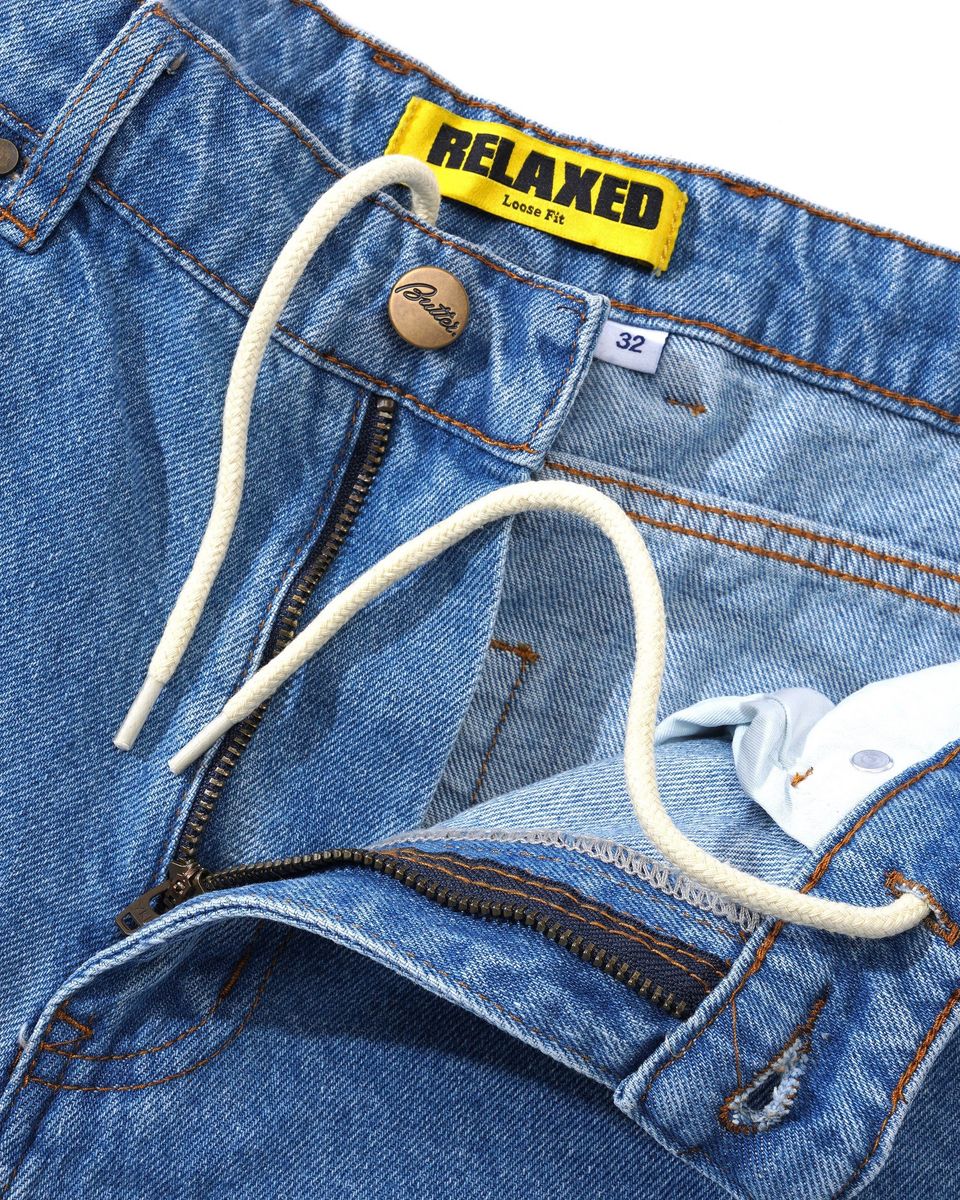 Butter Goods Relaxed Denim Jeans - Washed Indigo - Image 4