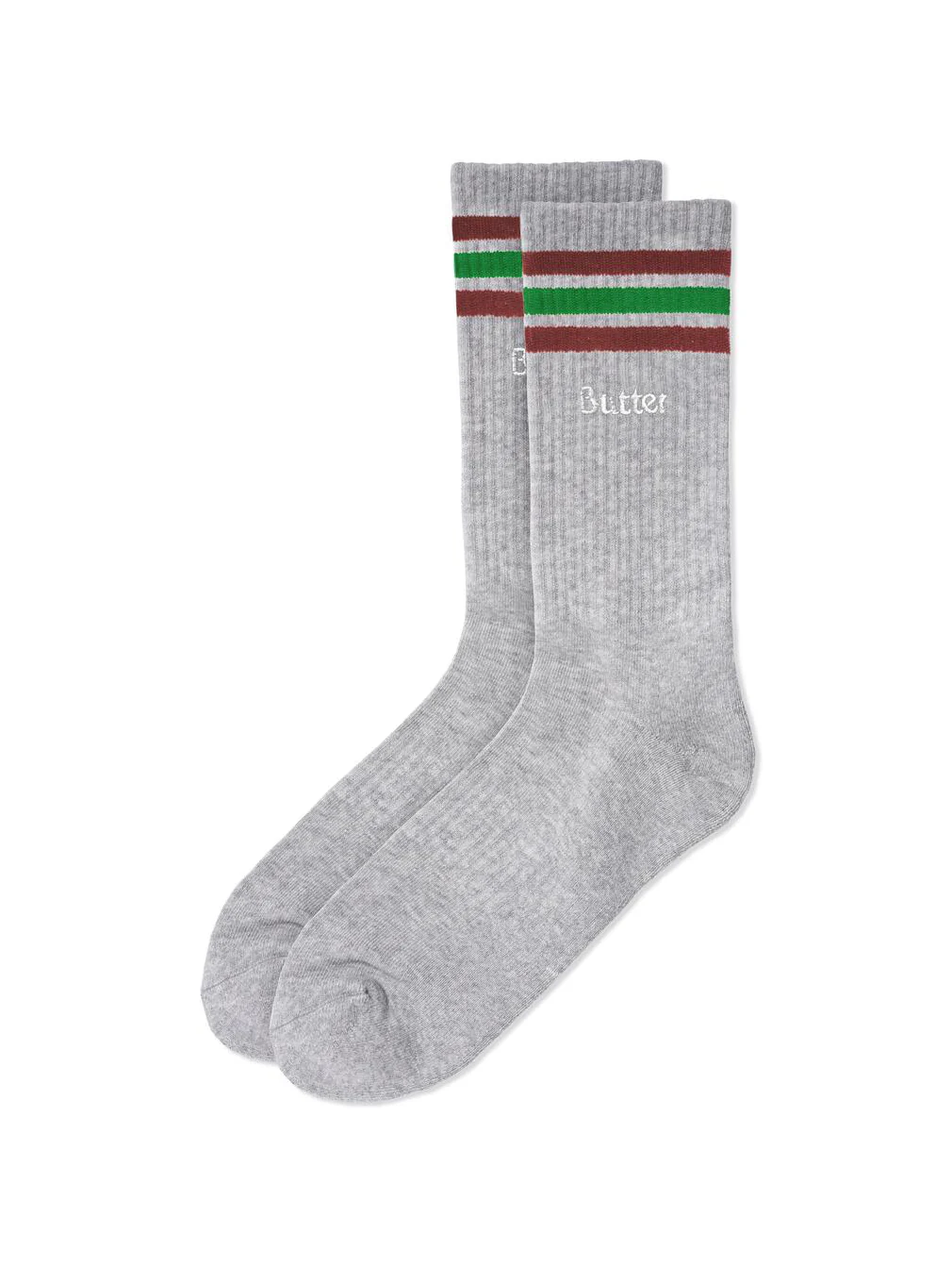 Butter Stripe Sock - Grey Heather