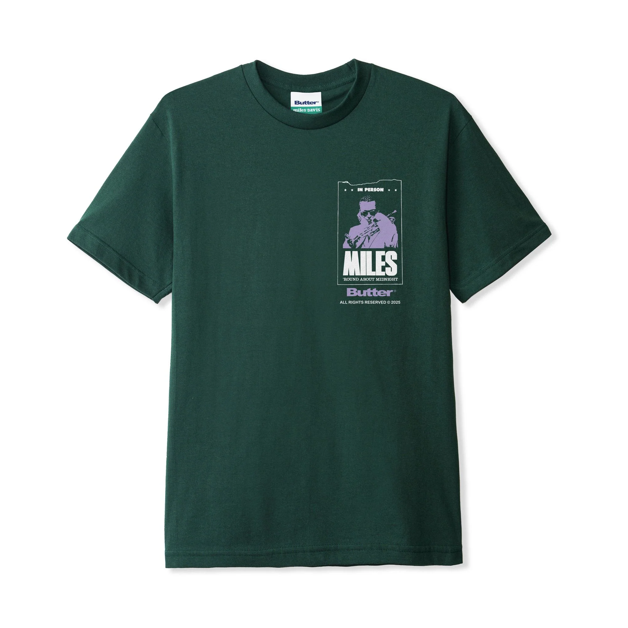 Butter x Miles Davis Round About MIdnight Tee - Dark Forest