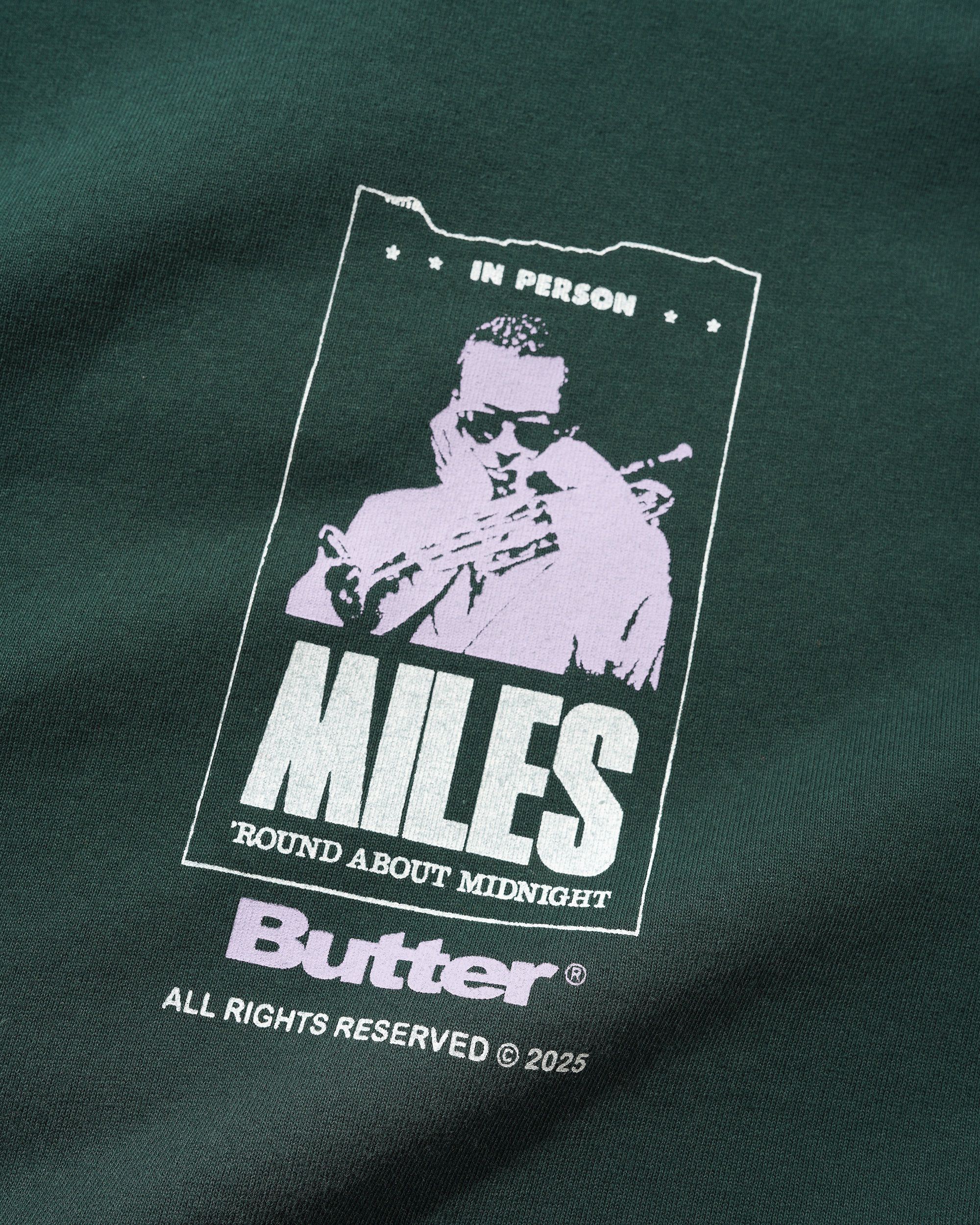 Butter x Miles Davis Round About MIdnight Tee - Dark Forest - Image 3