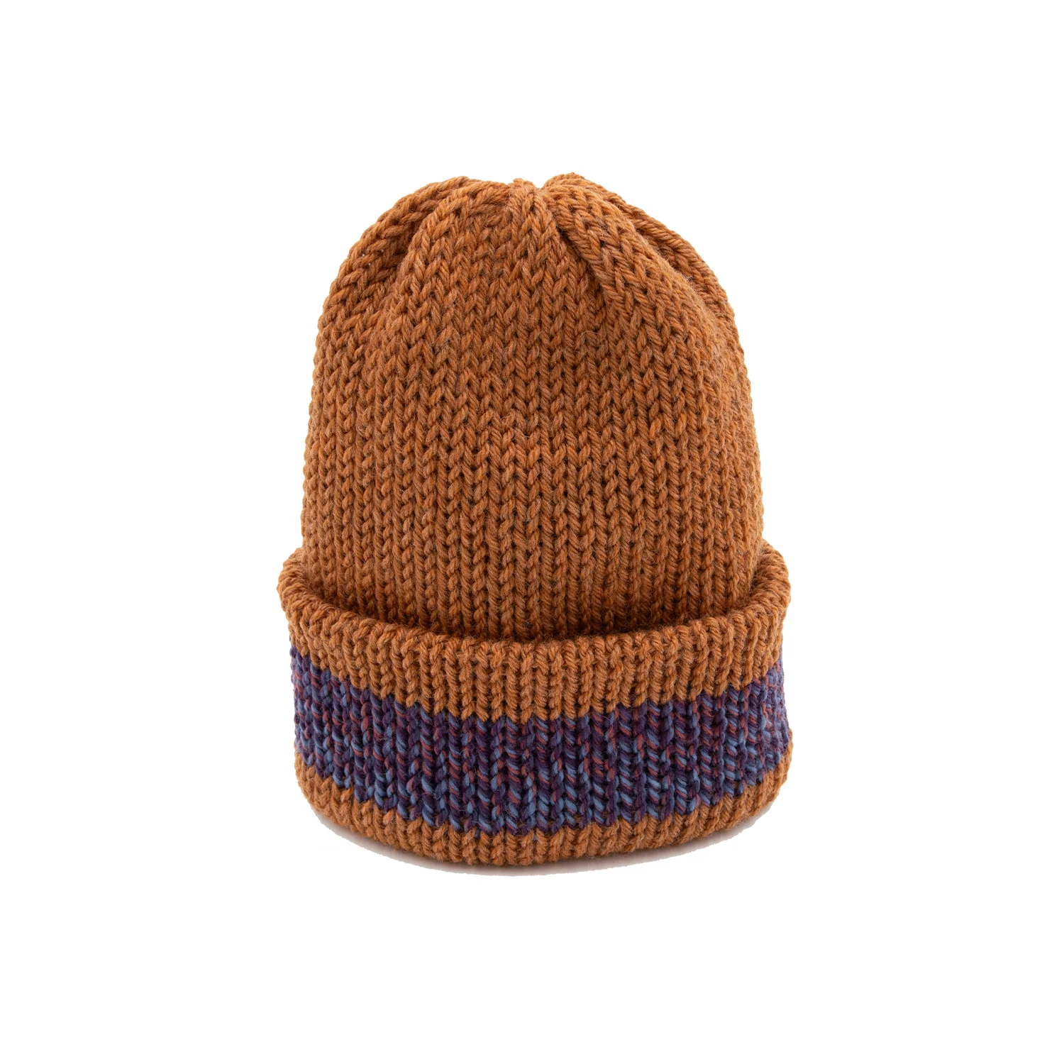 Chimney Ltd Short Stack Beanie -Autumn Heather / Blueberry Fade - Image 2