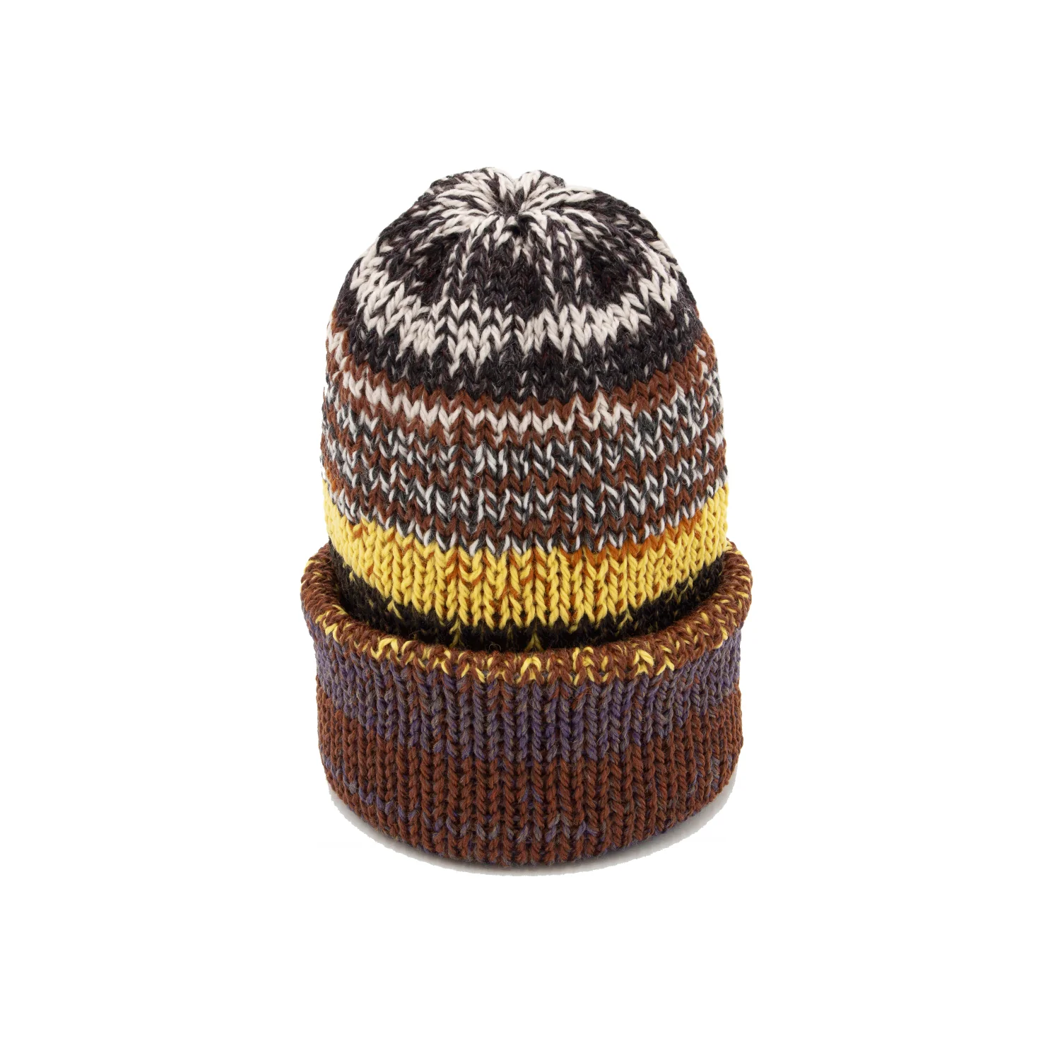 Chimney Ltd Short Stack Beanie - Mixtape Multi Brick Yellow - Image 2
