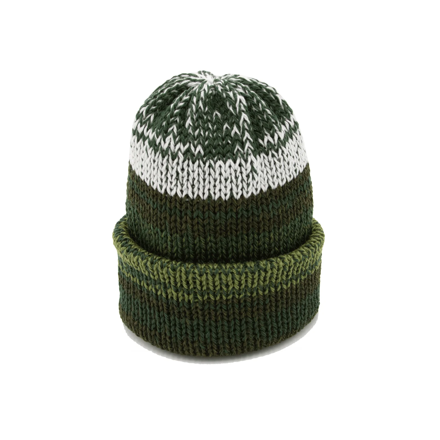 Chimney Ltd Short Stack Beanie - Mixtape Multicolor Green - Image 2