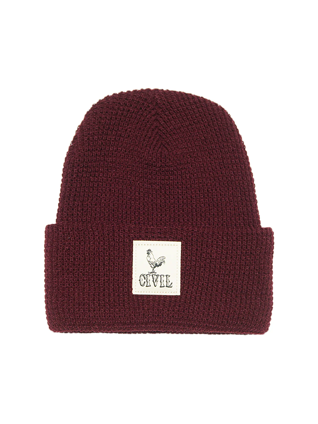 Civil RI Red Waffle Beanie - Burgundy