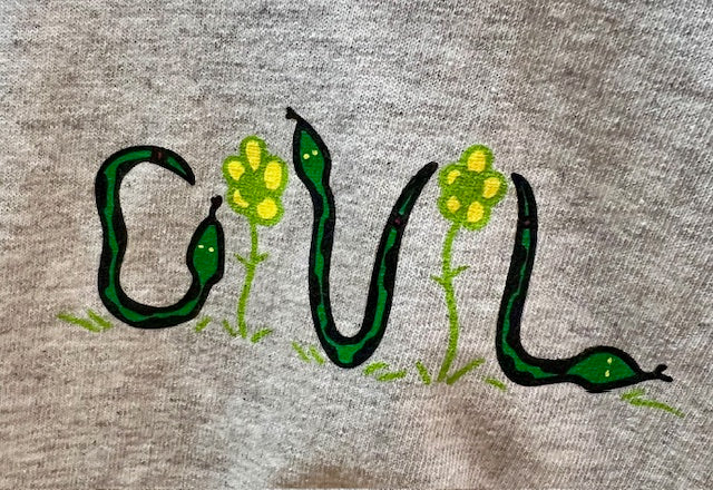 Civil Snakes Youth Tee - Ash Grey - Image 2