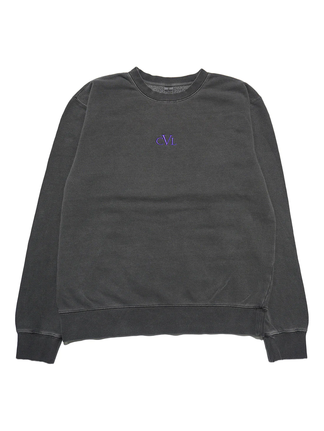 Civil Trademark Embroidered Crew - Pigment Black / Purple