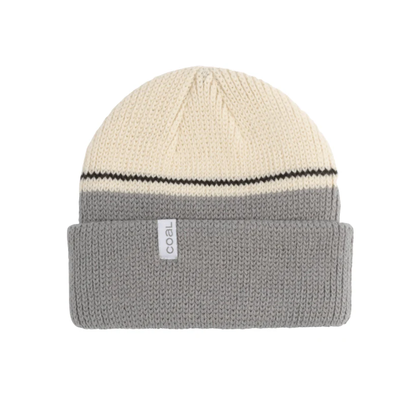 Coal Frena Beanie - Grey Blocked Stripe