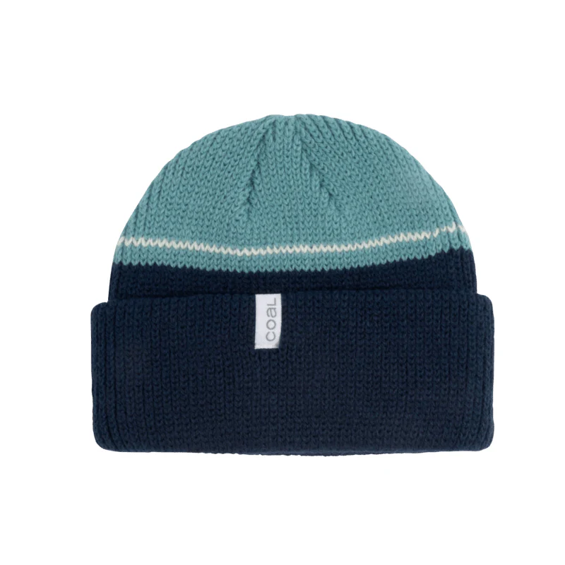 Coal Frena Beanie - Navy Blocked Stripe