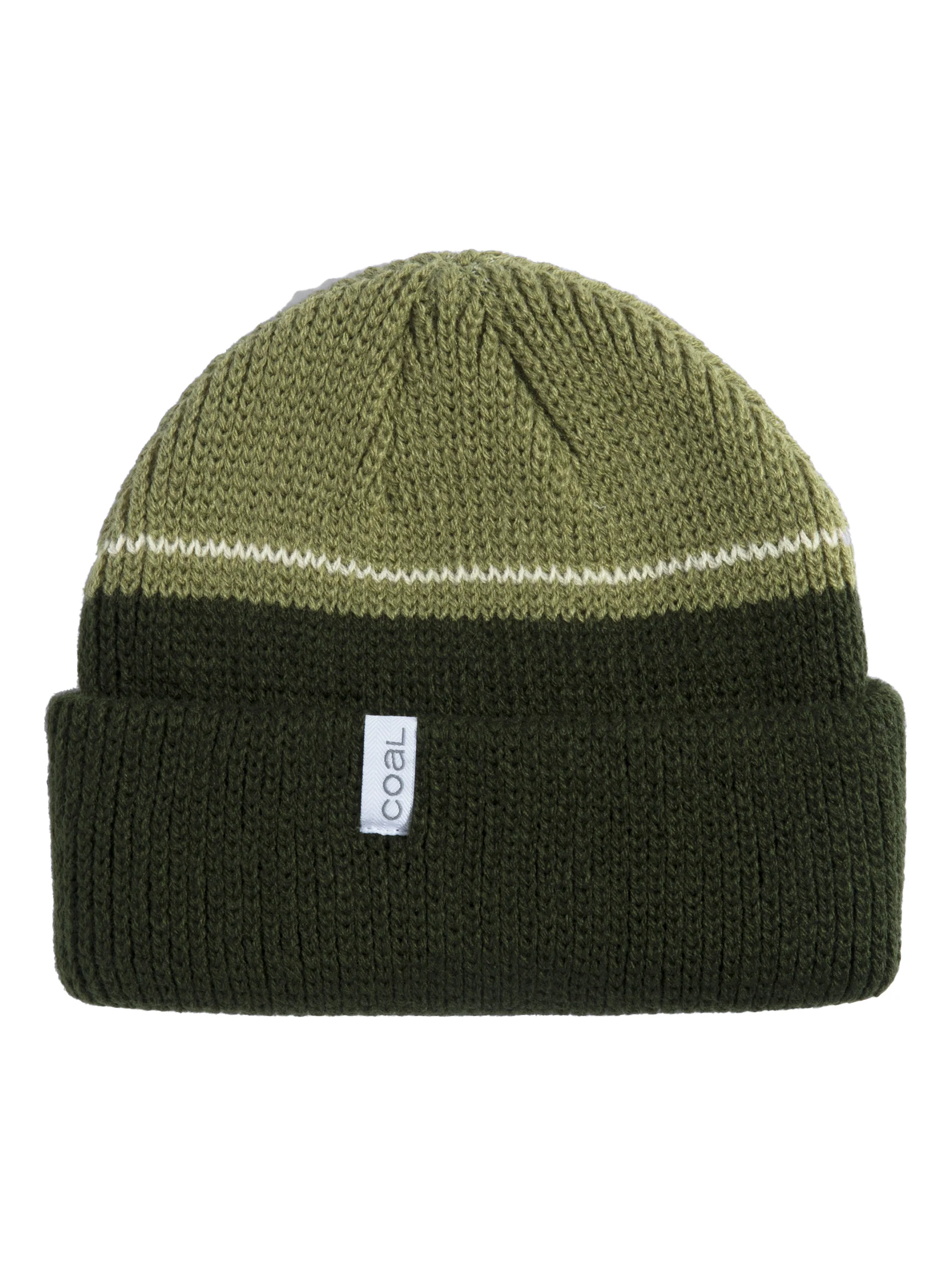 Coal Frena Beanie - Olive Blocked Stripe