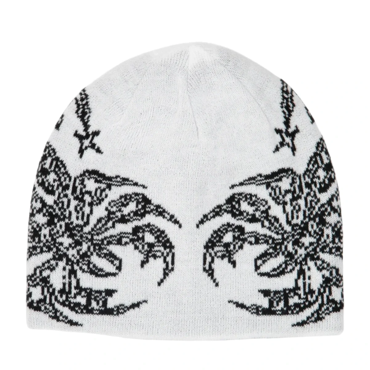 Corduroy No Regrets Reversible Skully - White
