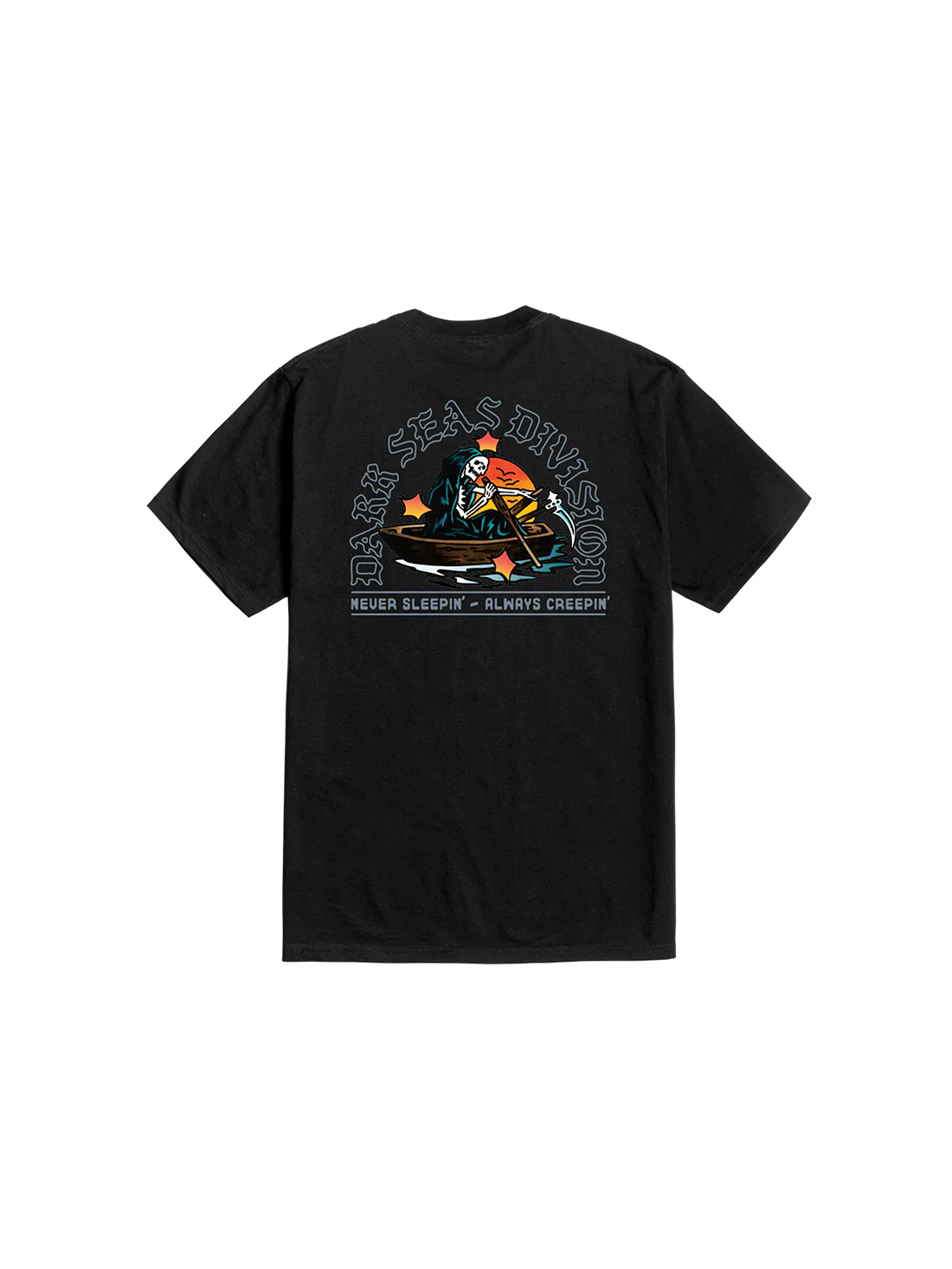 Dark Seas Rowboat Tee - Black