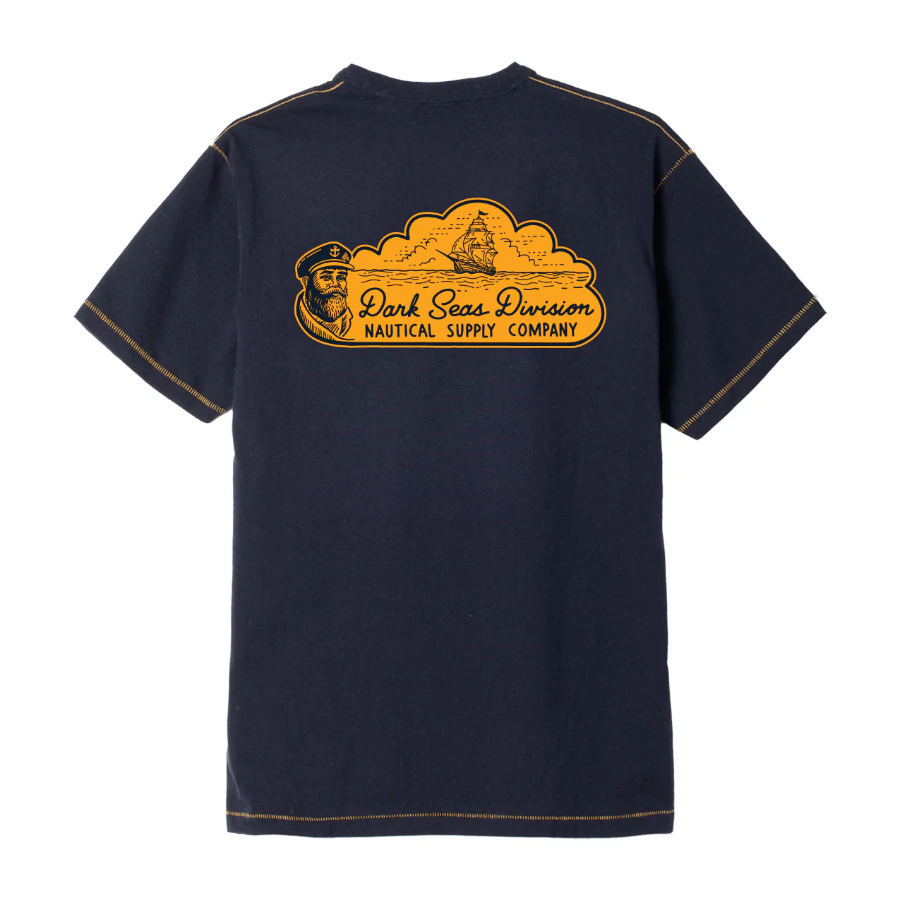 Dark Seas Sea Dogs Blind Stitch Tee - Heather Navy