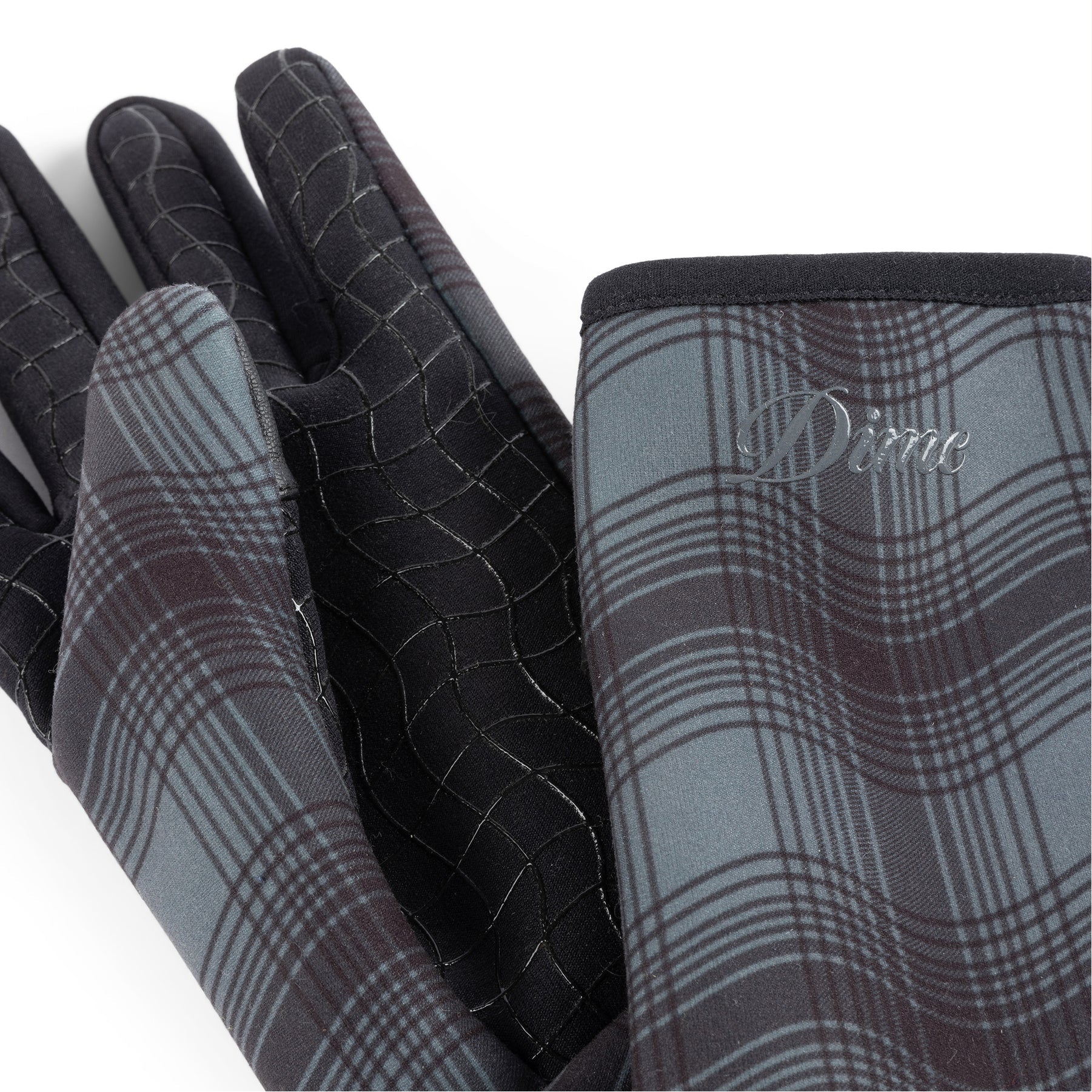 Dime City Plaid Gloves - Charcoal - Image 2