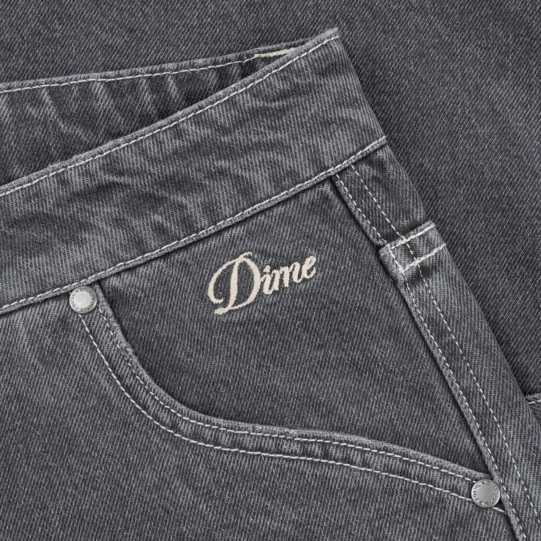 Dime Classic Denim Shorts - Faded Black - Image 2