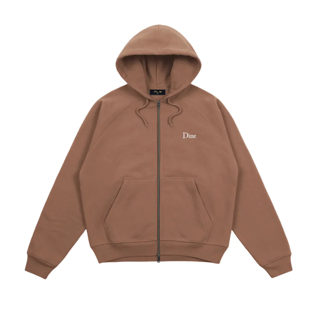 Dime Classic Small Logo Zip Hoodie - Canyon Brown