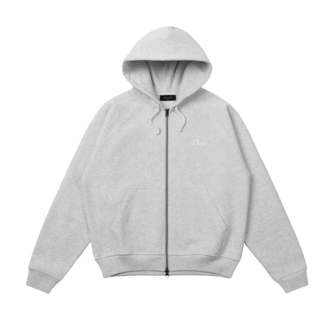 Dime Classic Small Logo Zip Hoodie - Heather Grey