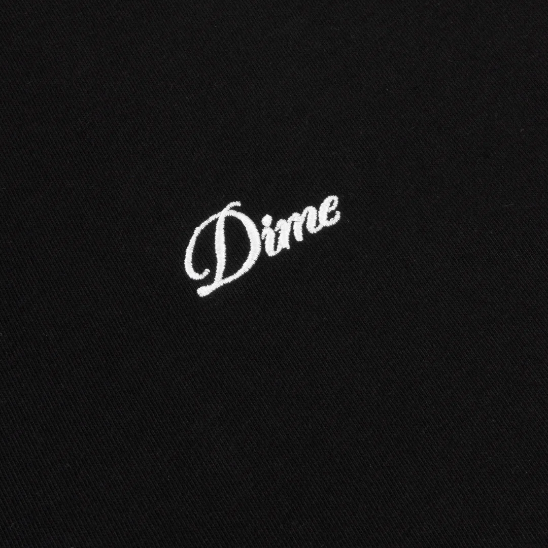 Dime Cursive Small Logo Crewneck - Black - Image 2