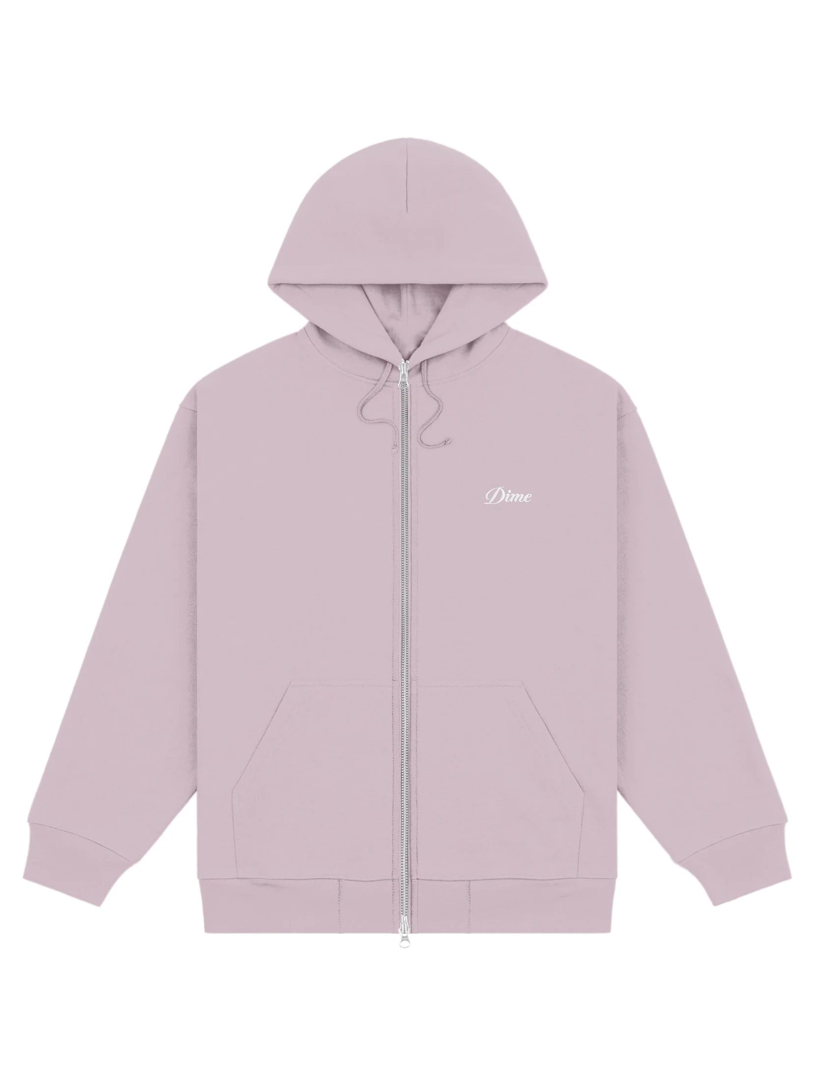 Dime Cursive Small Logo Zip Hood - Mauve