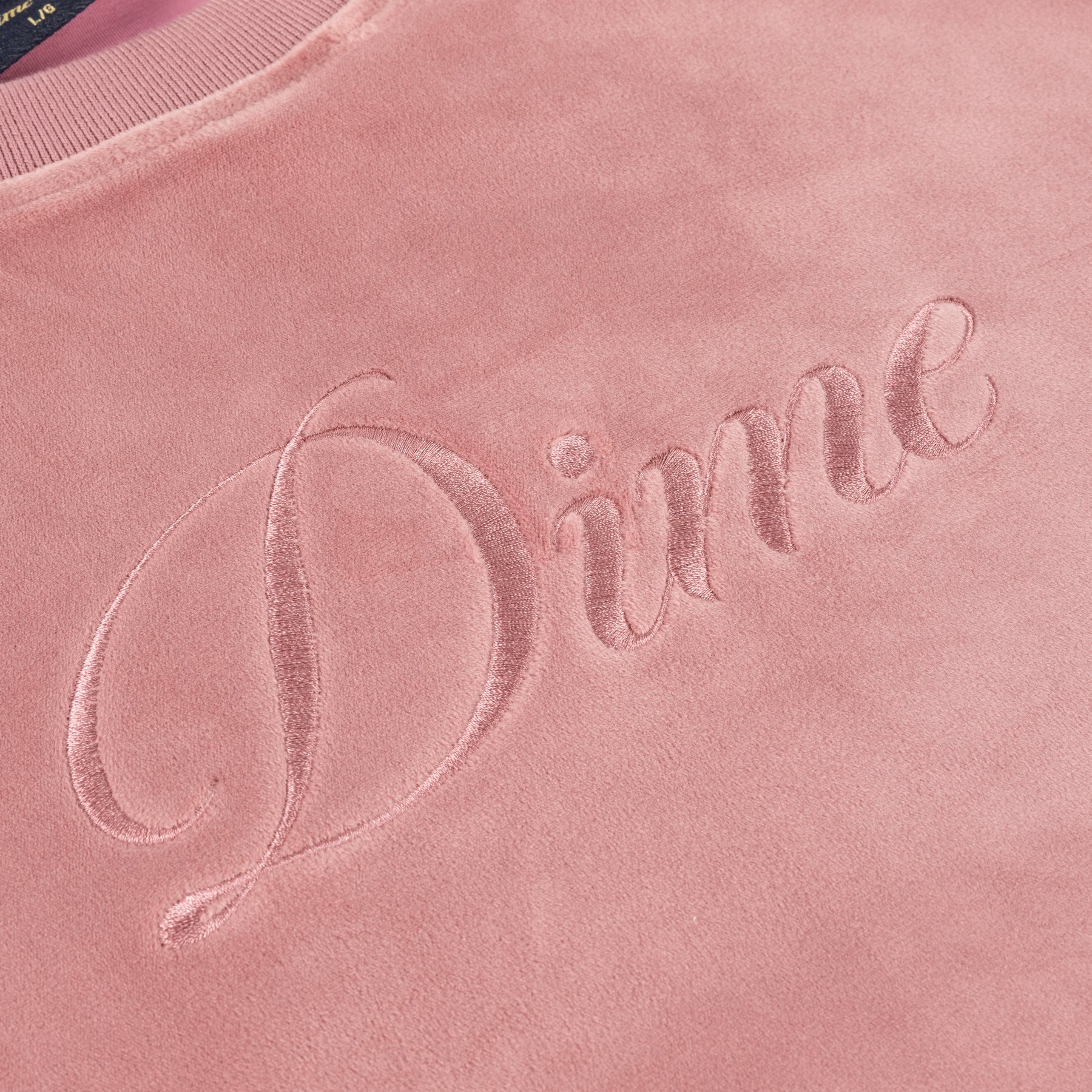 Dime Cursive Velvet Crewneck - Dusty Pink - Image 2
