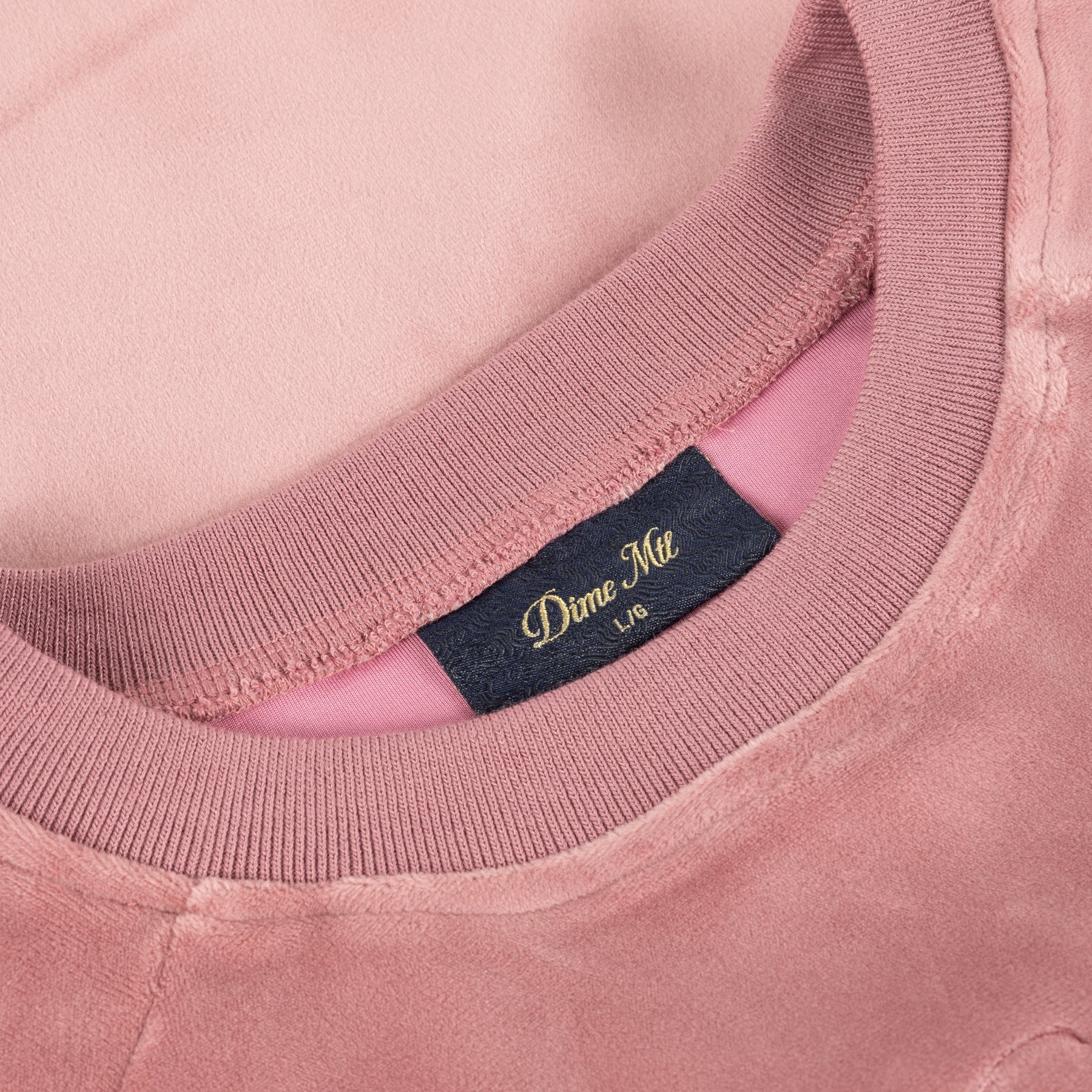 Dime Cursive Velvet Crewneck - Dusty Pink - Image 3