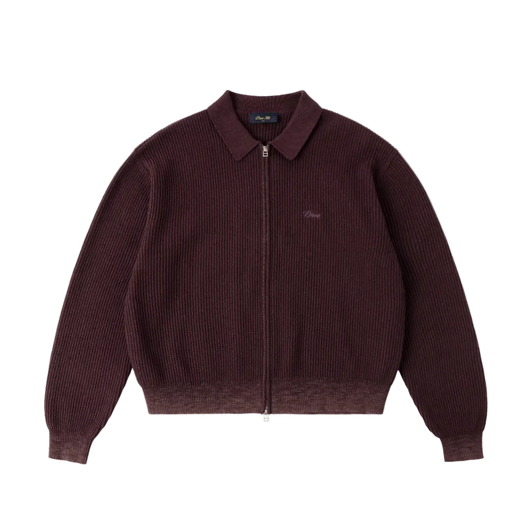 Dime Double Zip Knit - Wine