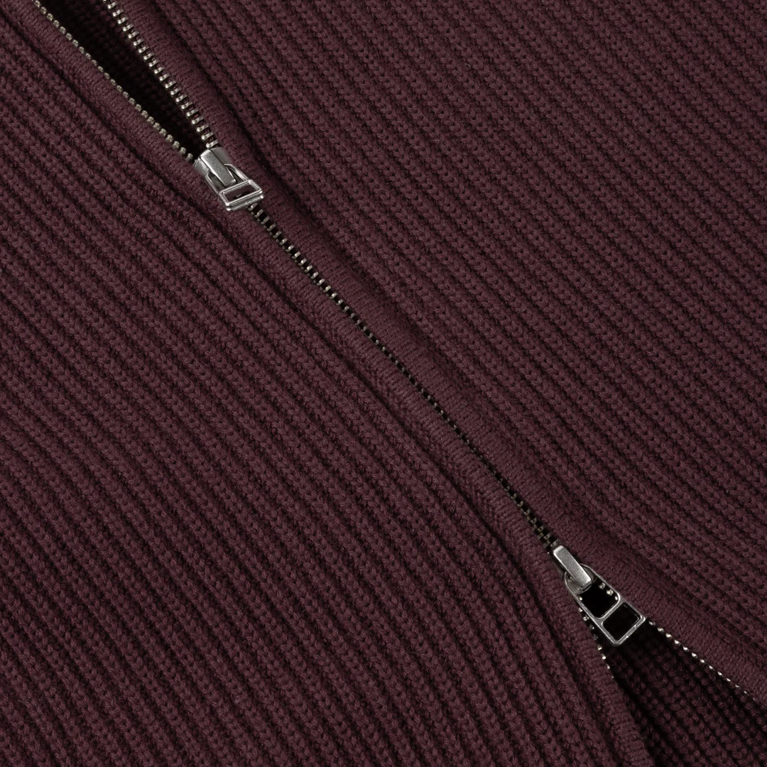Dime Double Zip Knit - Wine - Image 4