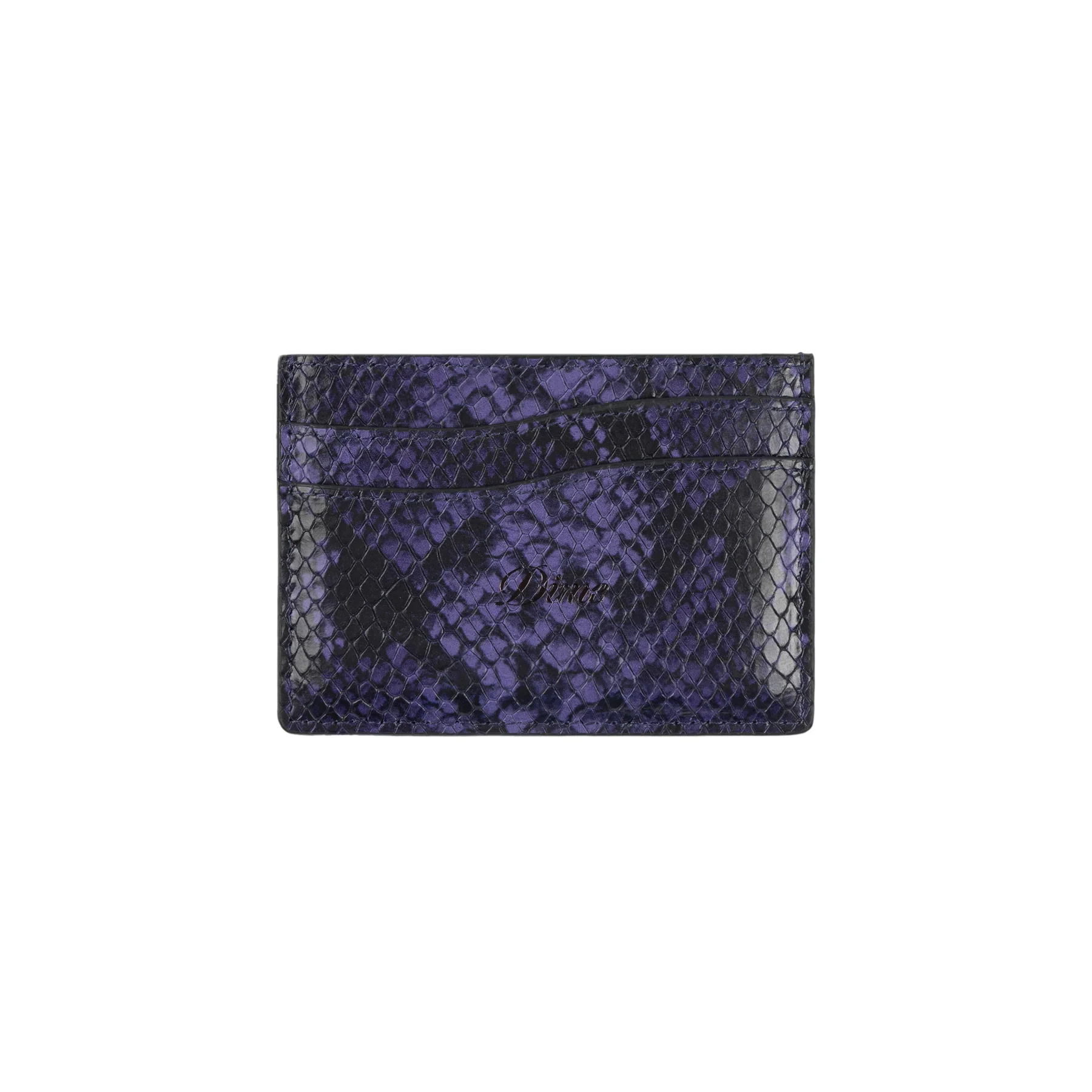 Dime Embossed Leather Card Holder - Purple Snake