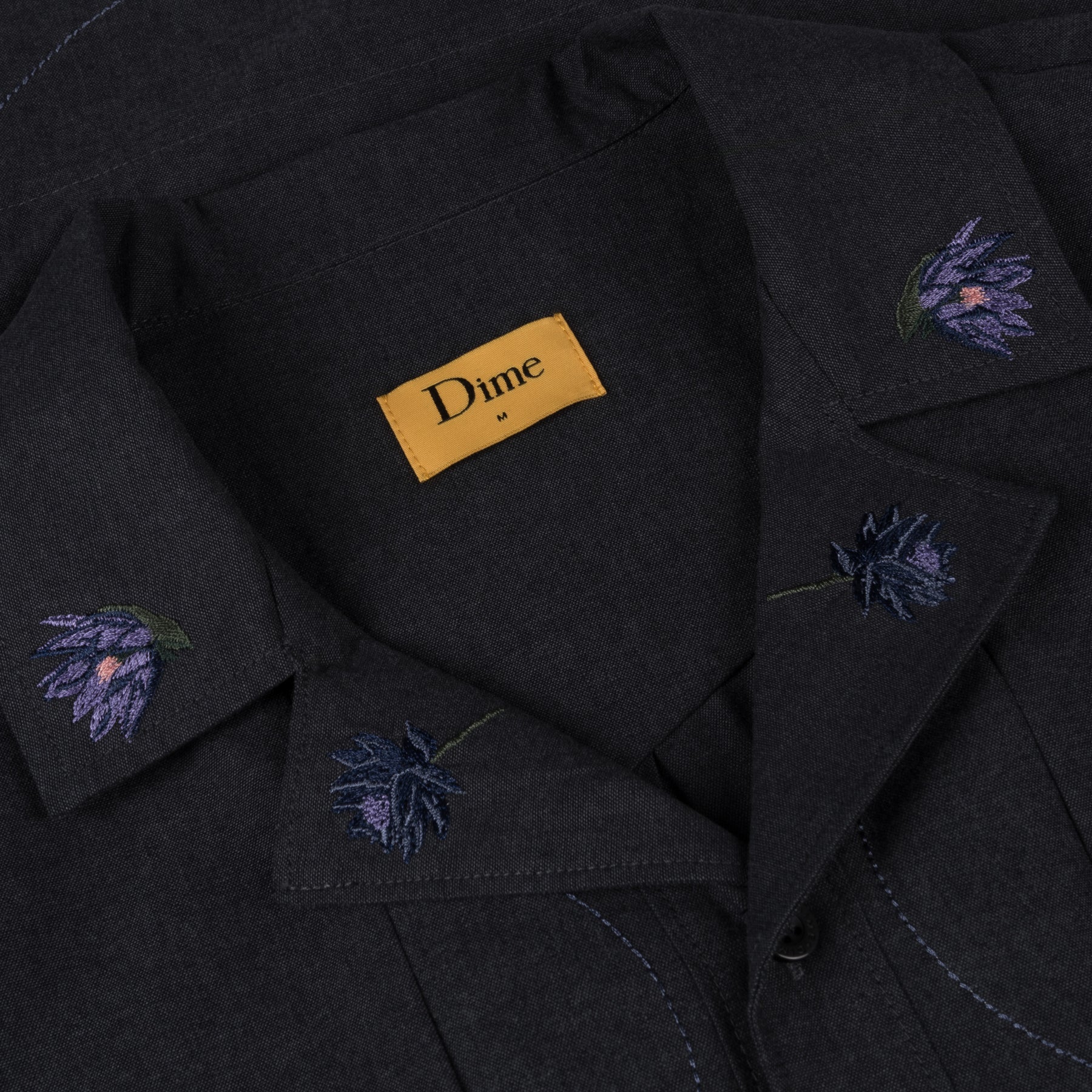 Dime Lotus Button Up SS - Vintage Black - Image 2