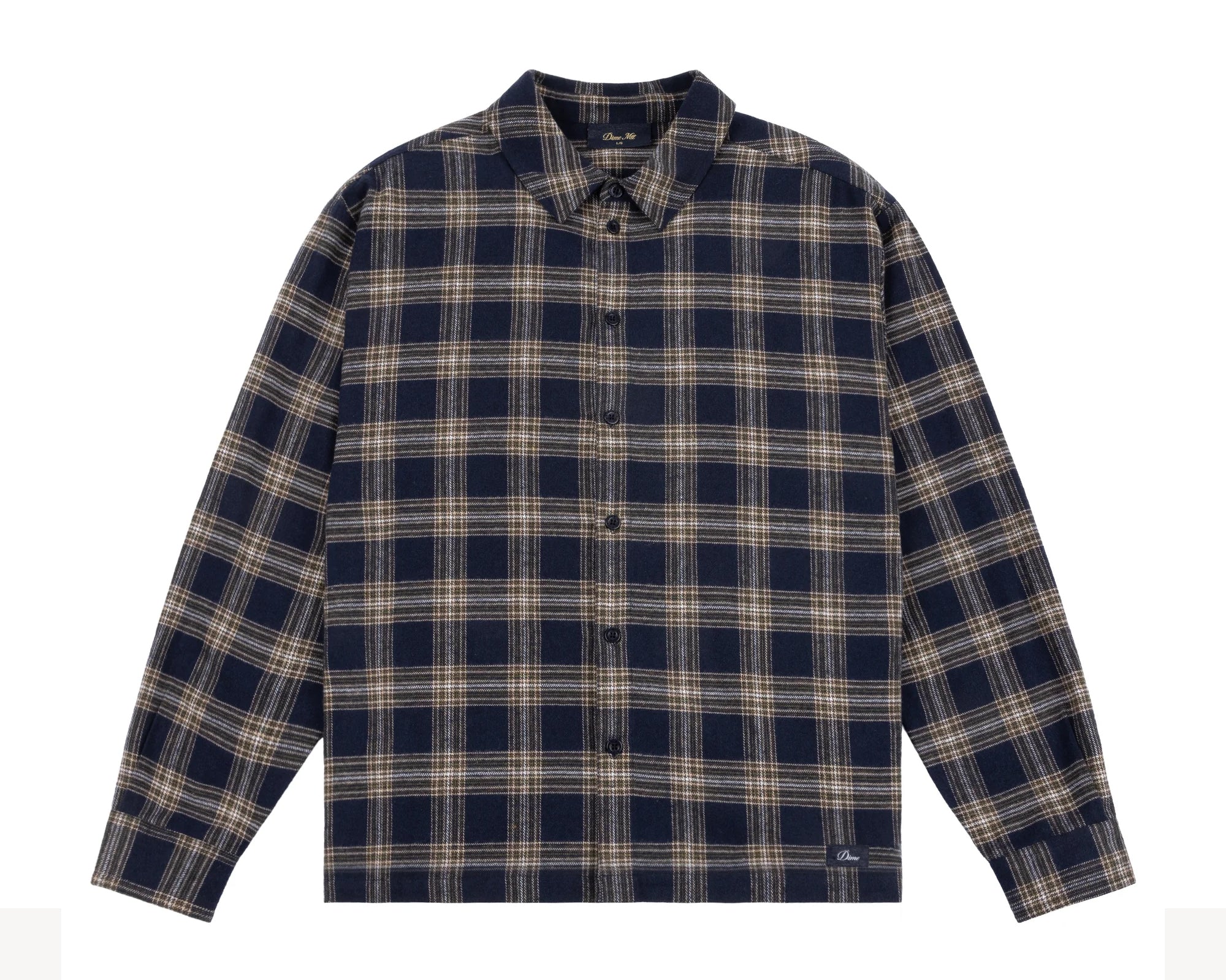 Dime Plaid Flannel Shirt - Navy