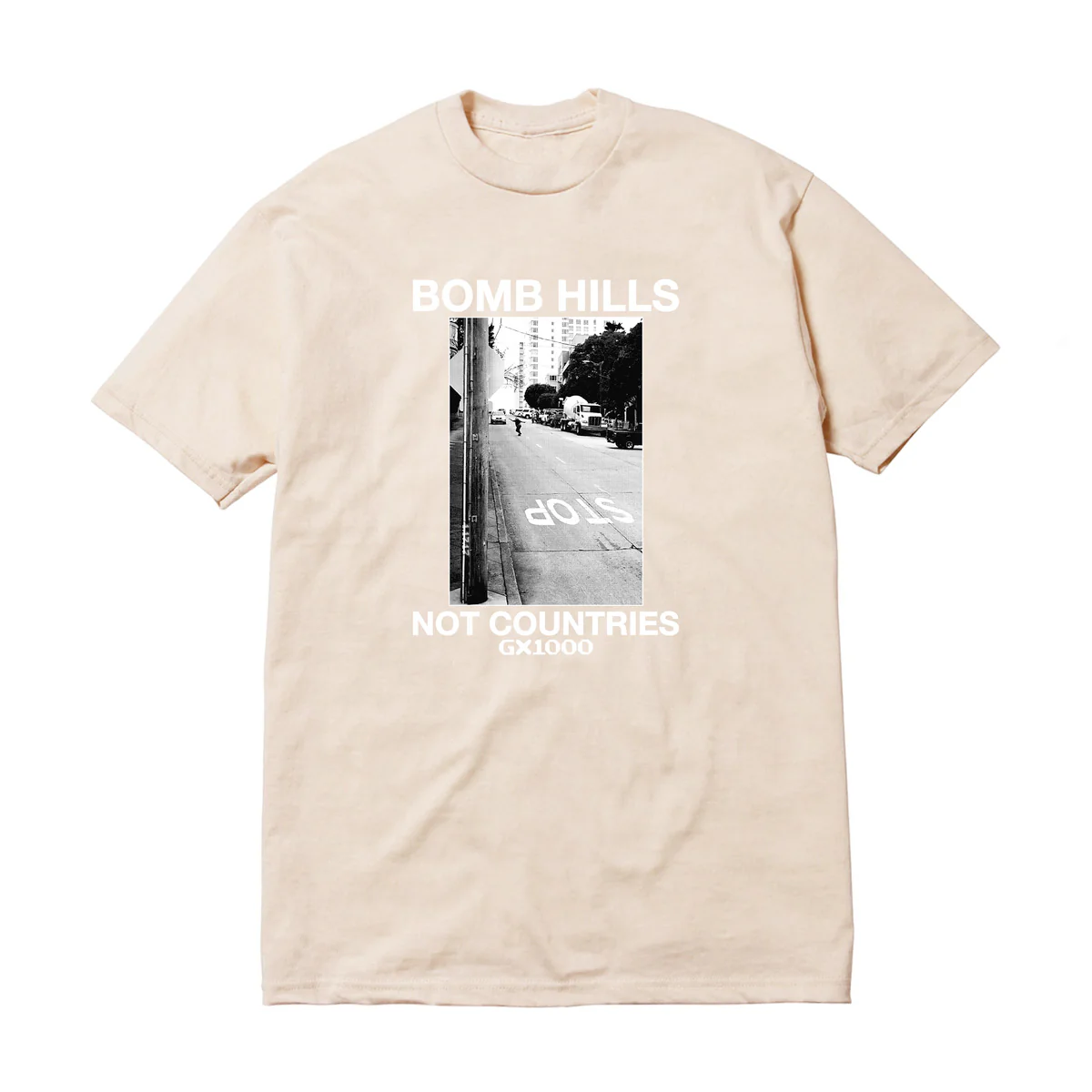 GX1000 Bomb Hills Not Countries Tee - Sand / White