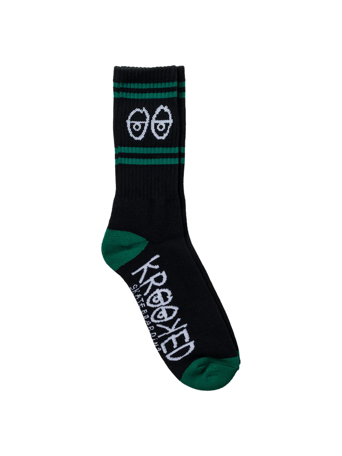 Krooked Eyes Emblem Sock - Black / Green