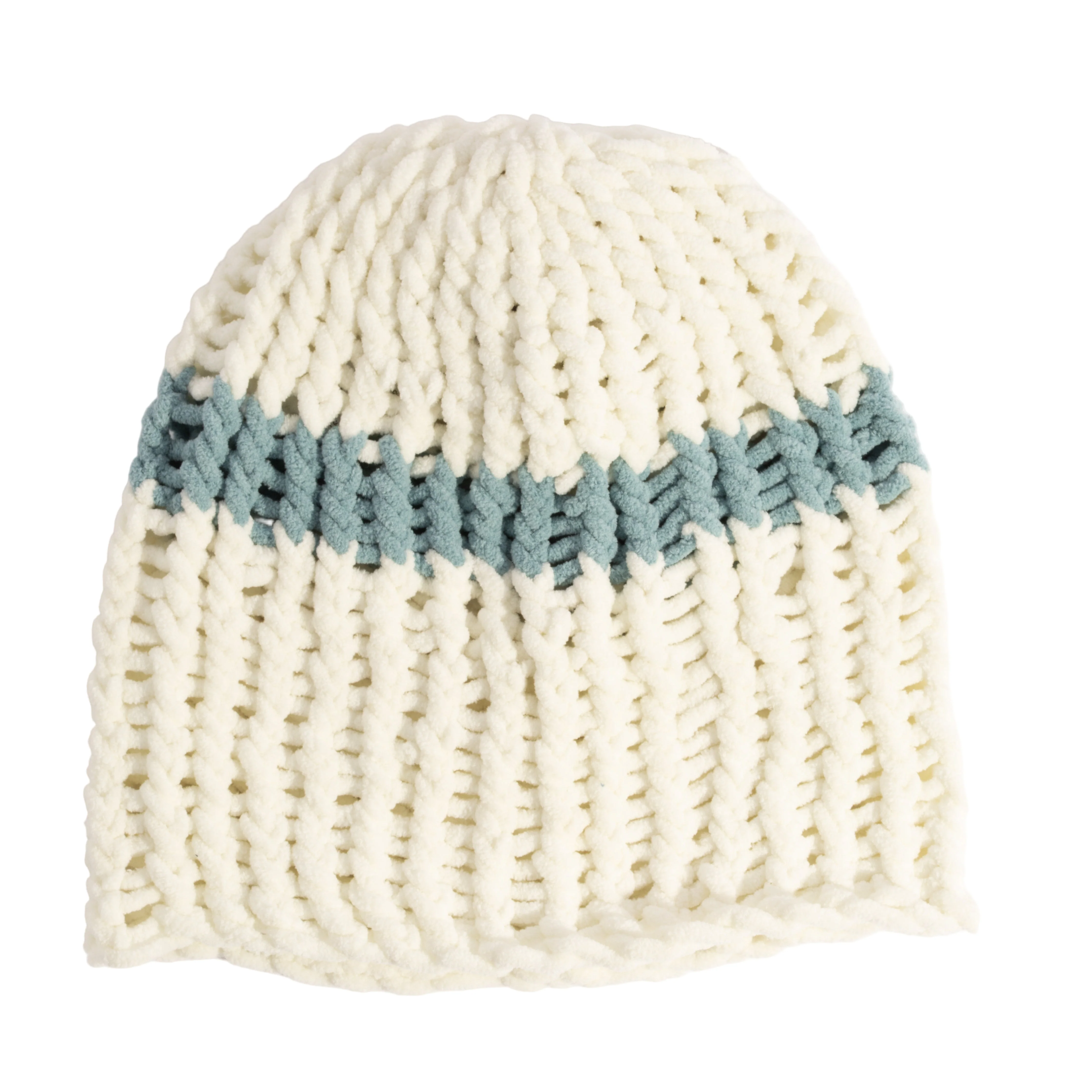 Lampshade Skully Beanie - Off White / Shale Blue