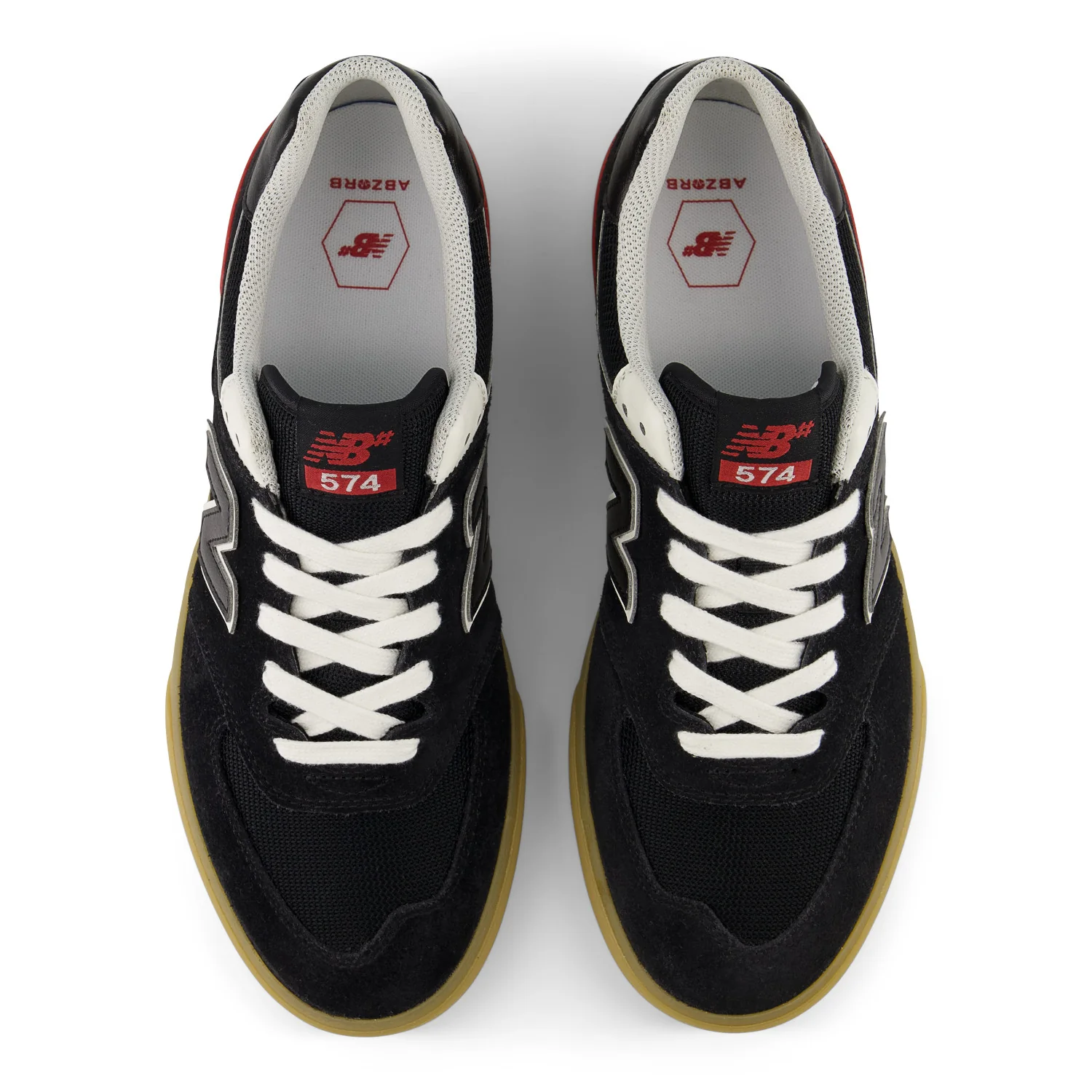 New Balance Numeric 574 Vulc - Black / Gum - Image 3