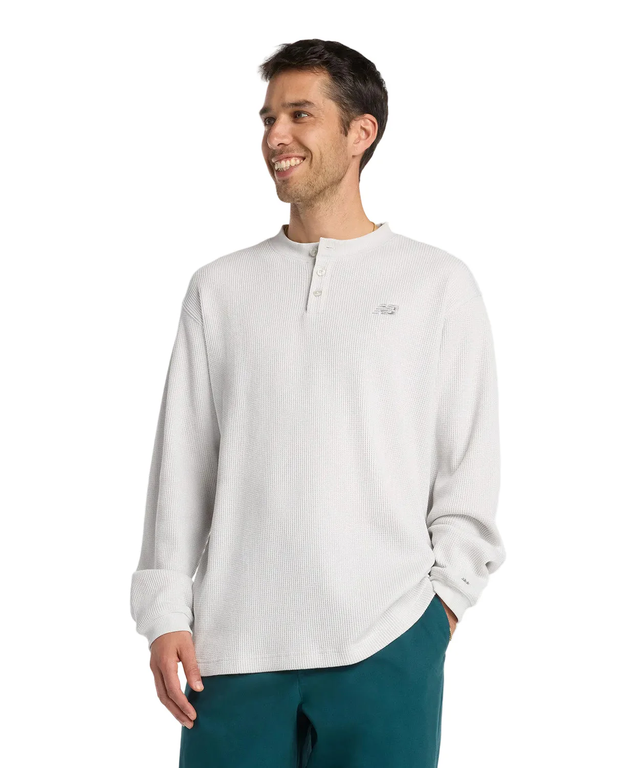 New Balance Numeric Waffle Knit LS Henley - White